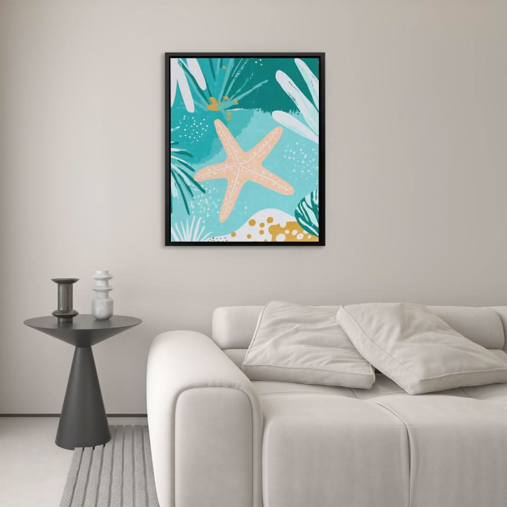Beneath the Tides - Teal Beach House Canvas Print