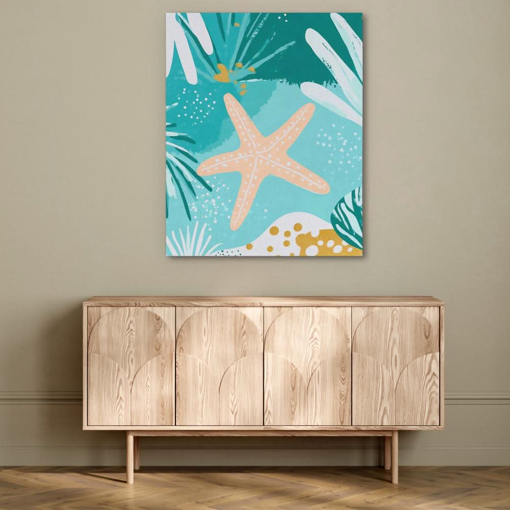 Beneath the Tides - Beach House Wall Art in Black Frame