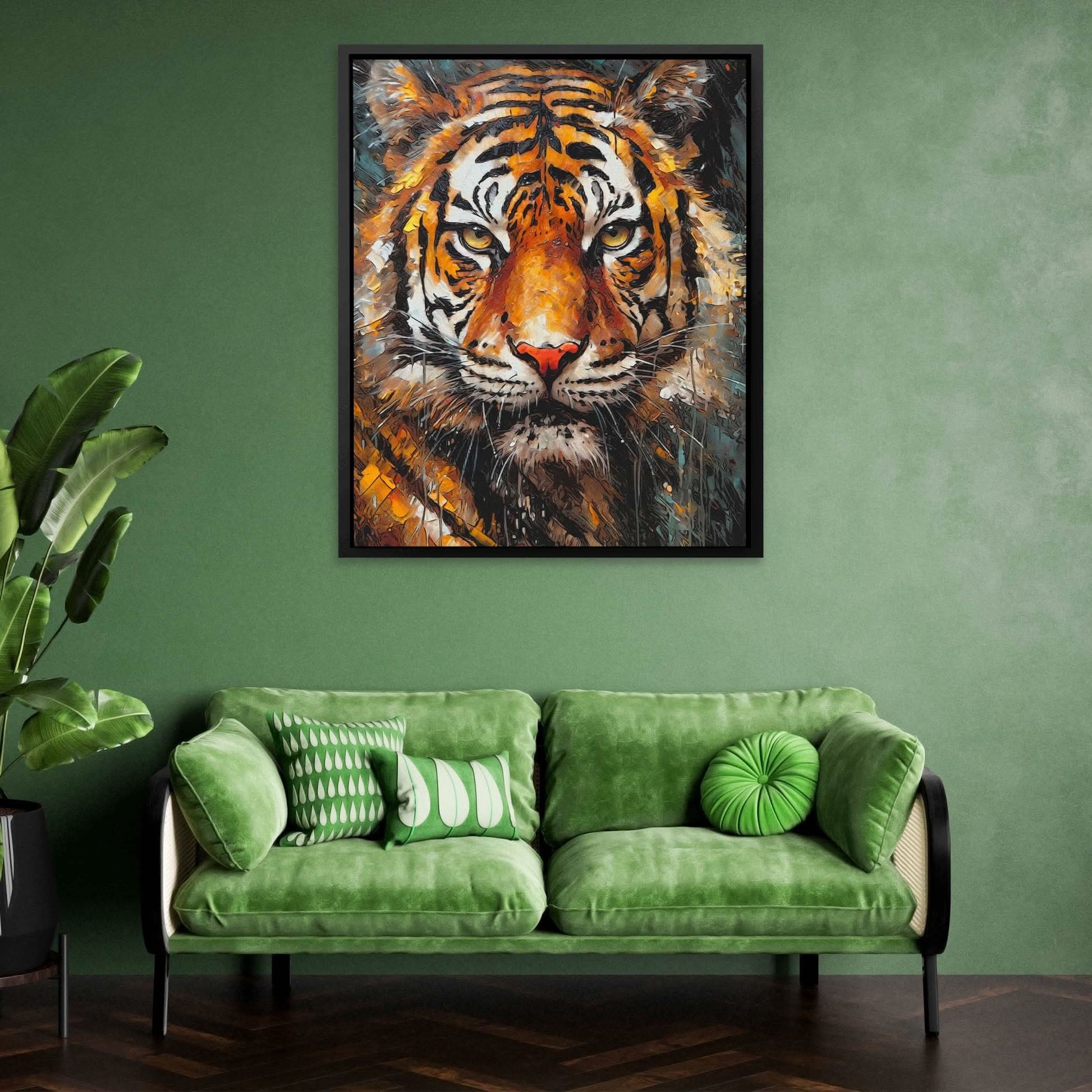 Bengal Stalker - Abstract Black Canvas Wall Art