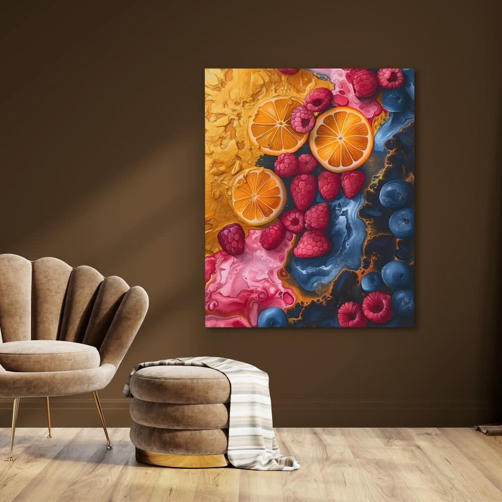 Berry Bliss - Modern Orange Canvas Wall Art