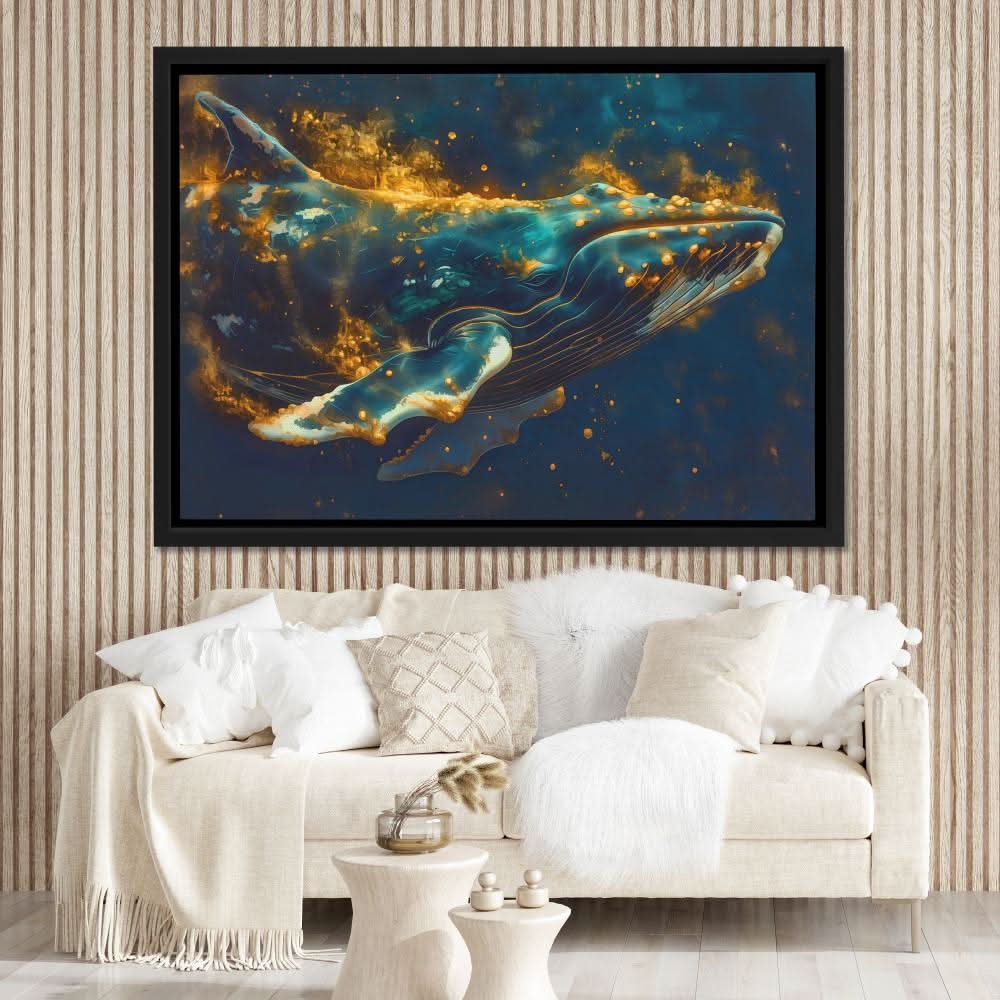 Beyond Depths - Watercolor Wall Art in Black Frame