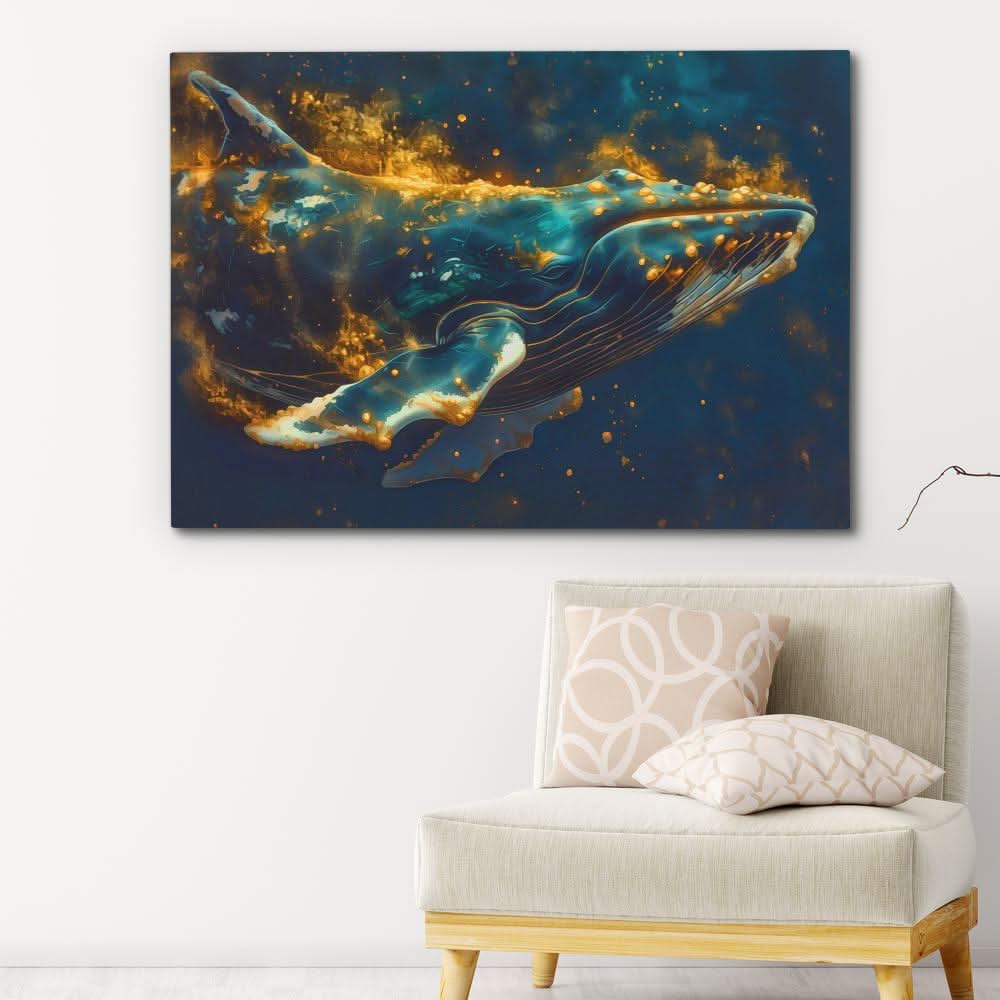 Beyond Depths - Gold Oceanic Canvas Print
