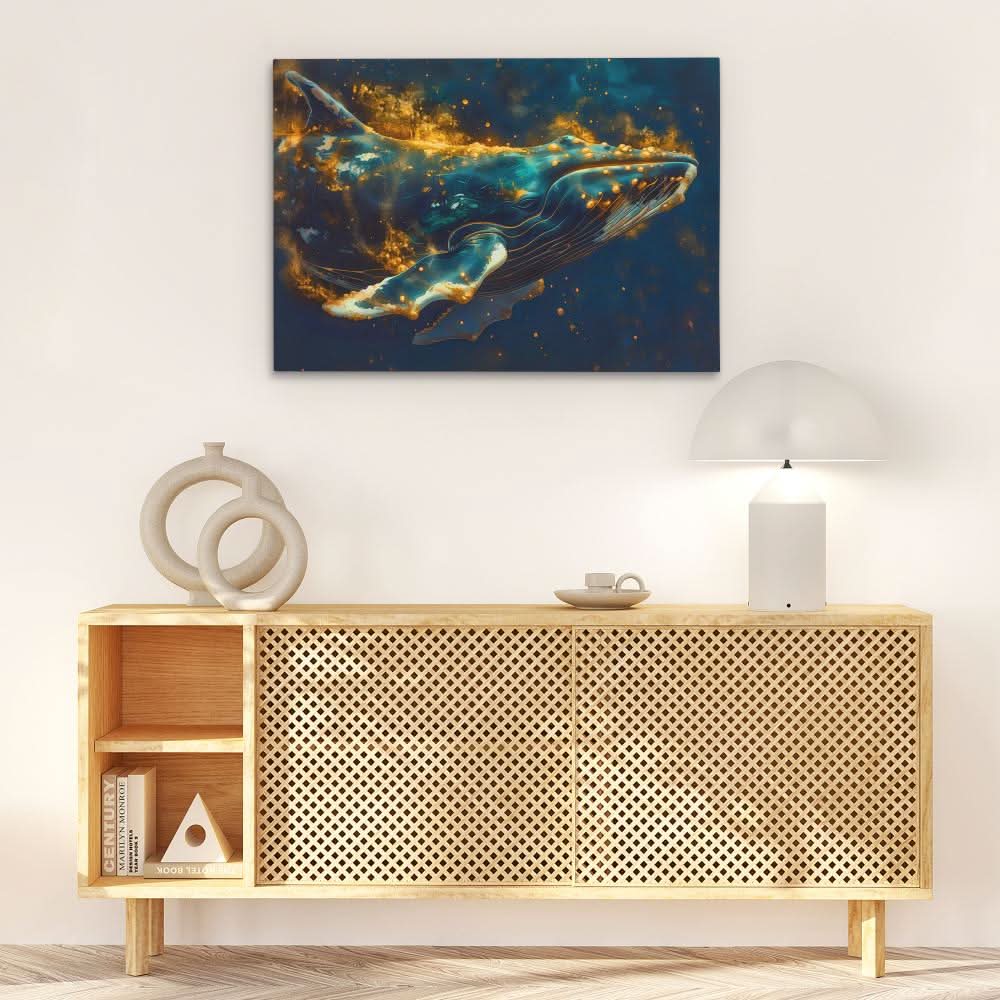Beyond Depths - Oceanic Wall Art in Black Frame
