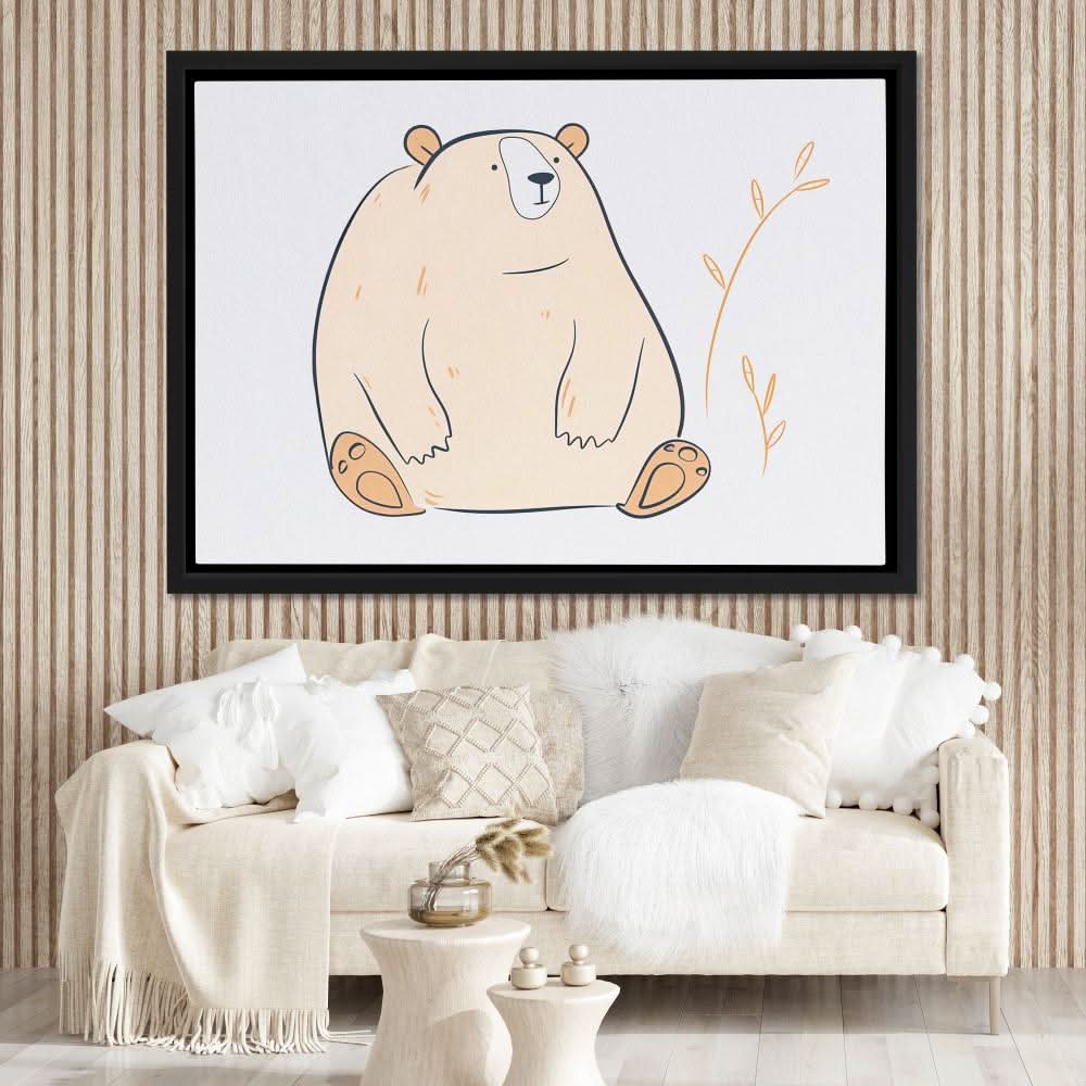 Big Bear Doodle - Neutral Wall Art for Nursery