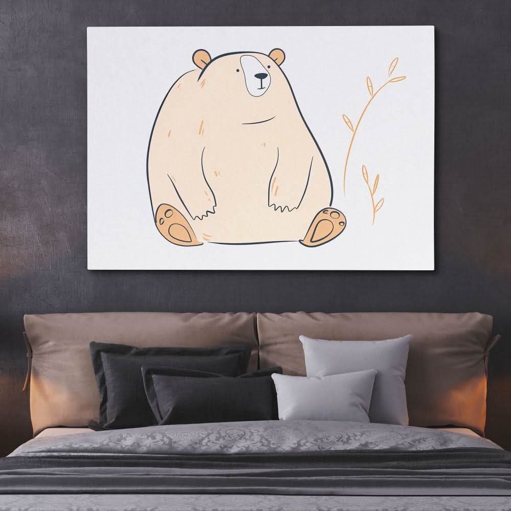 Big Bear Doodle - Bear Wall Art in Black Frame