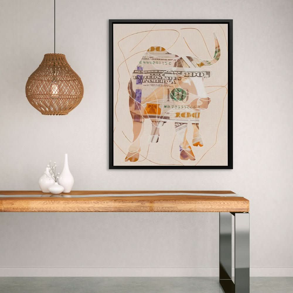 Big Bucks - Oversized Bull Canvas Wall Art