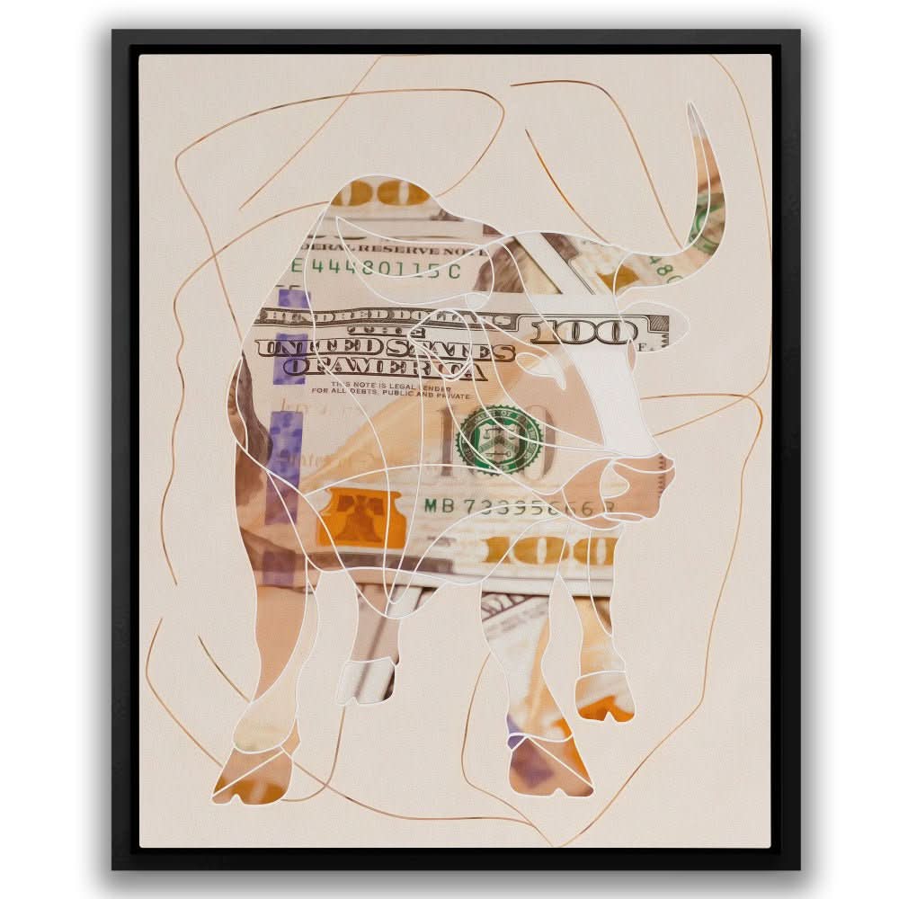 Big Bucks - Business Wall Art in Black Frame