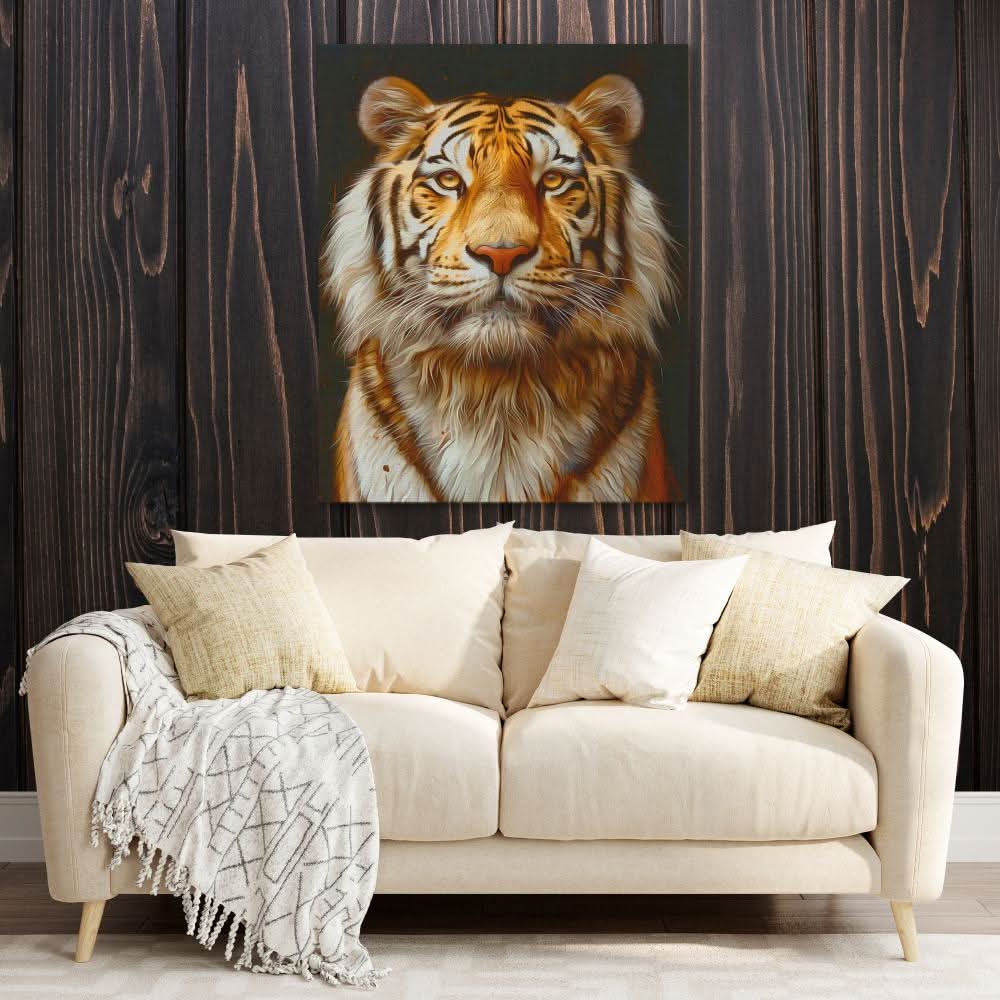 Big Cat Kingdom - Black Canvas Wall Art