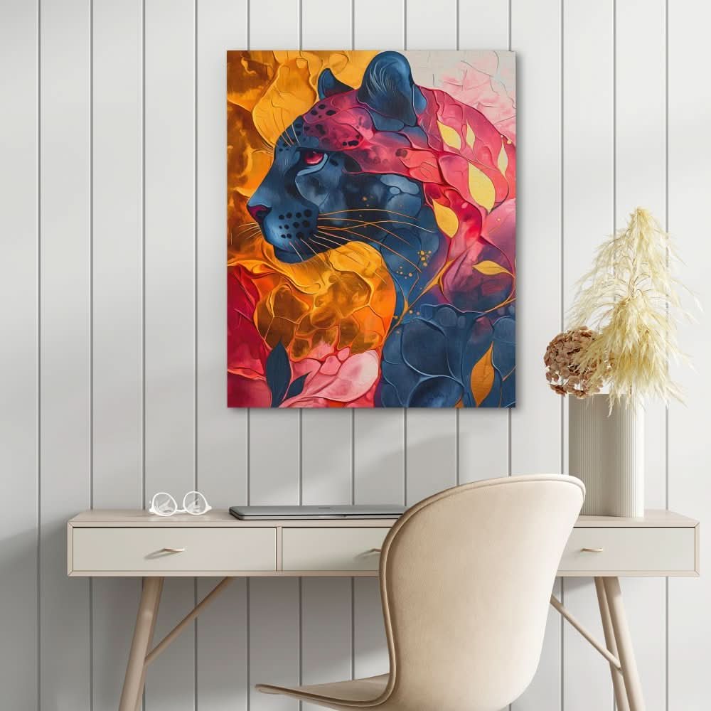 Big Cat Portrait - Large Modern Canvas Print