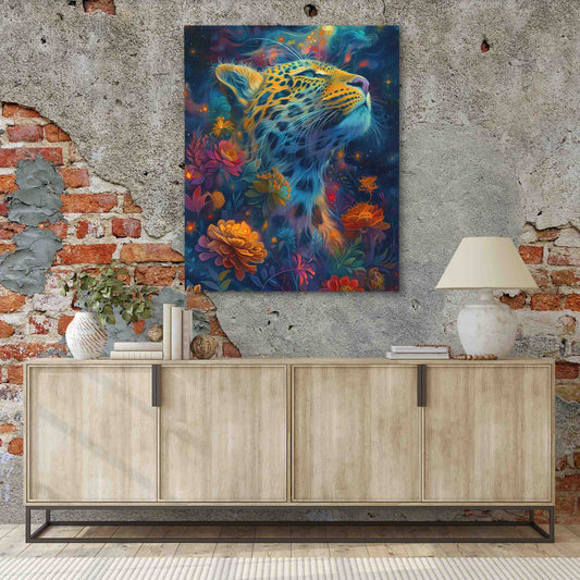 Big Cat Whiskers - Surrealism Wall Art in Black Frame