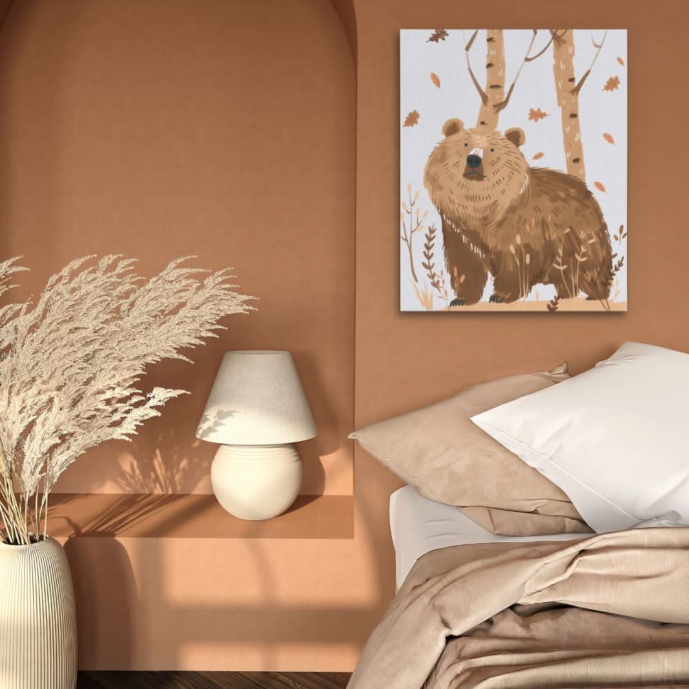 Big Forest Bear - Brown Canvas Wall Art