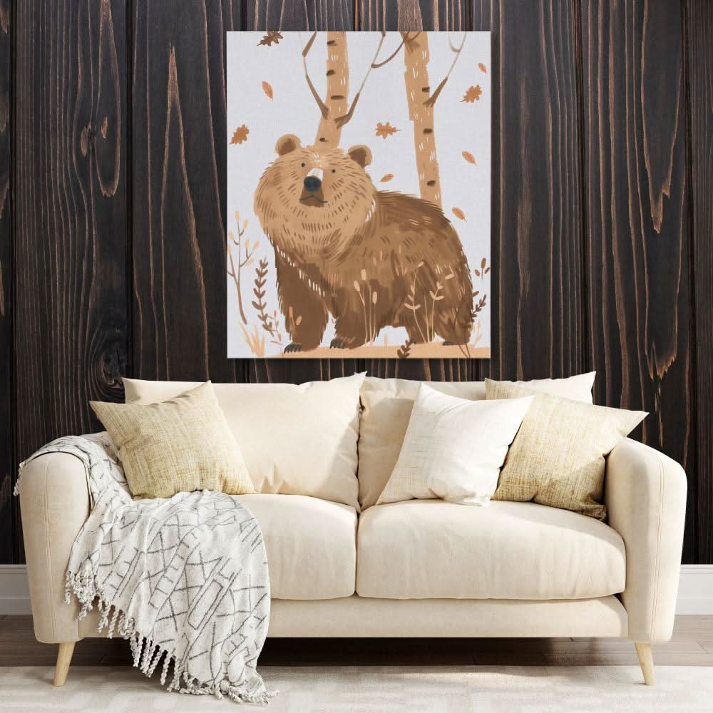 Big Forest Bear - Brown Wall Art for Nursery