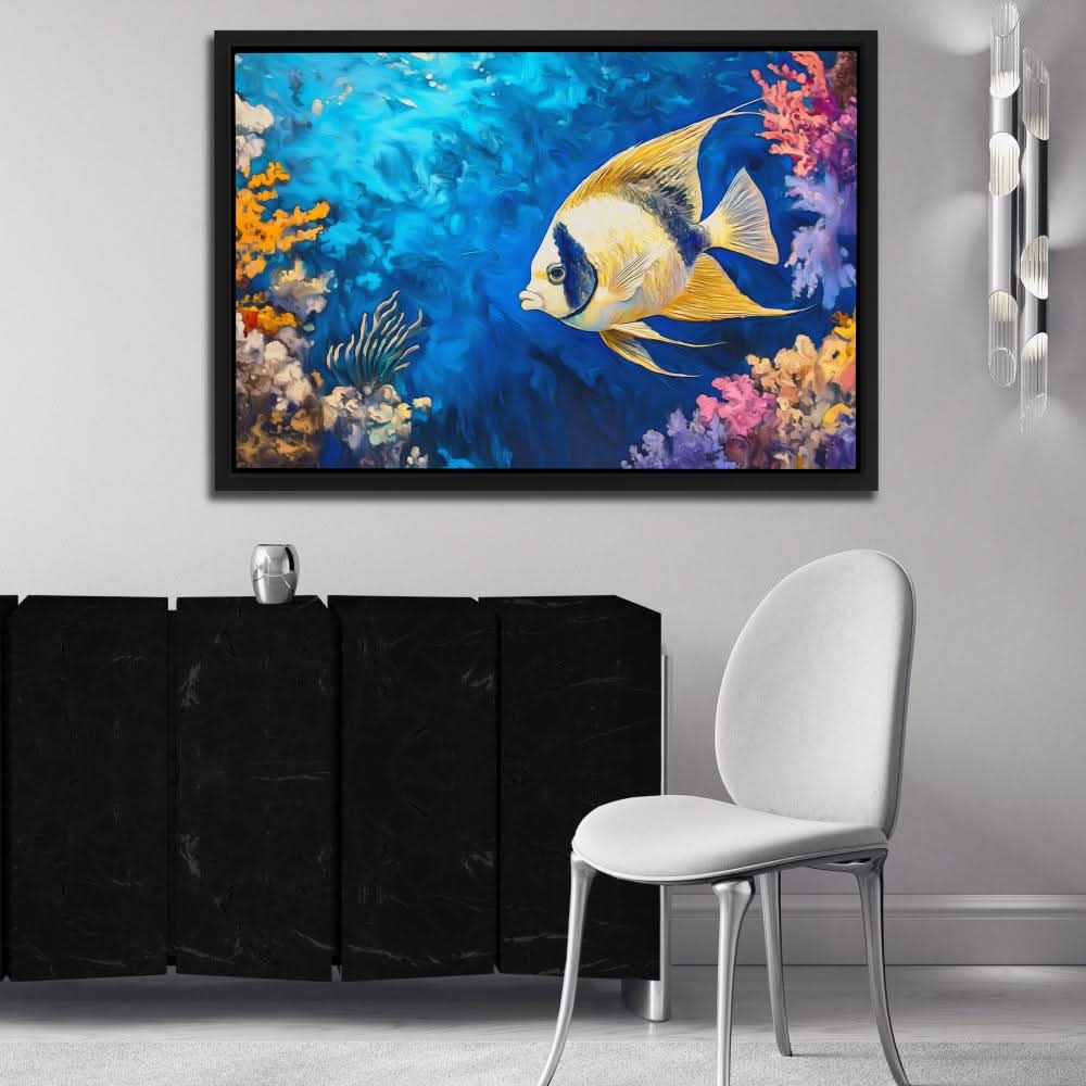 Big Lips Fish - Blue Wall Art for Kitchen