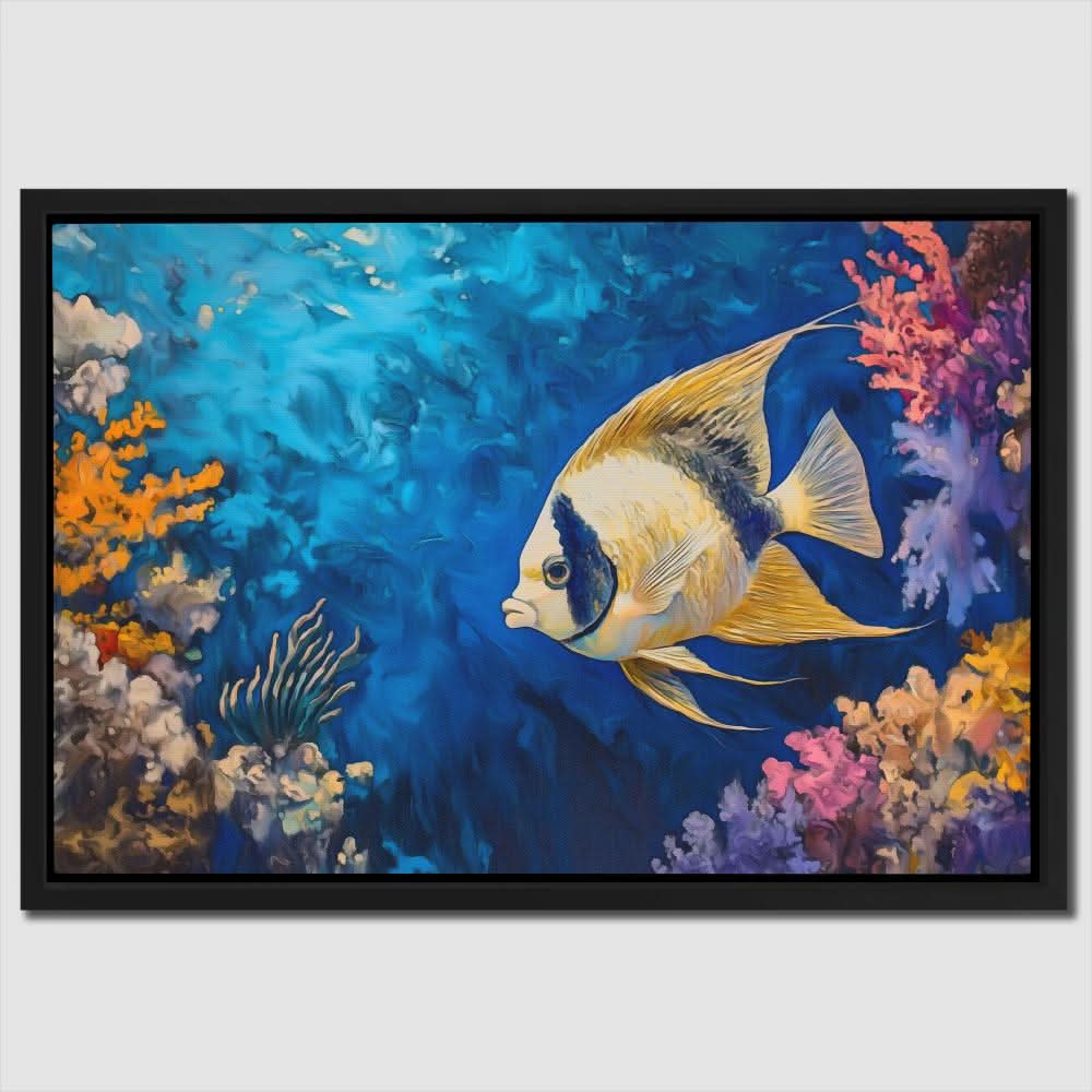 Big Lips Fish - Blue Beach House Canvas Print