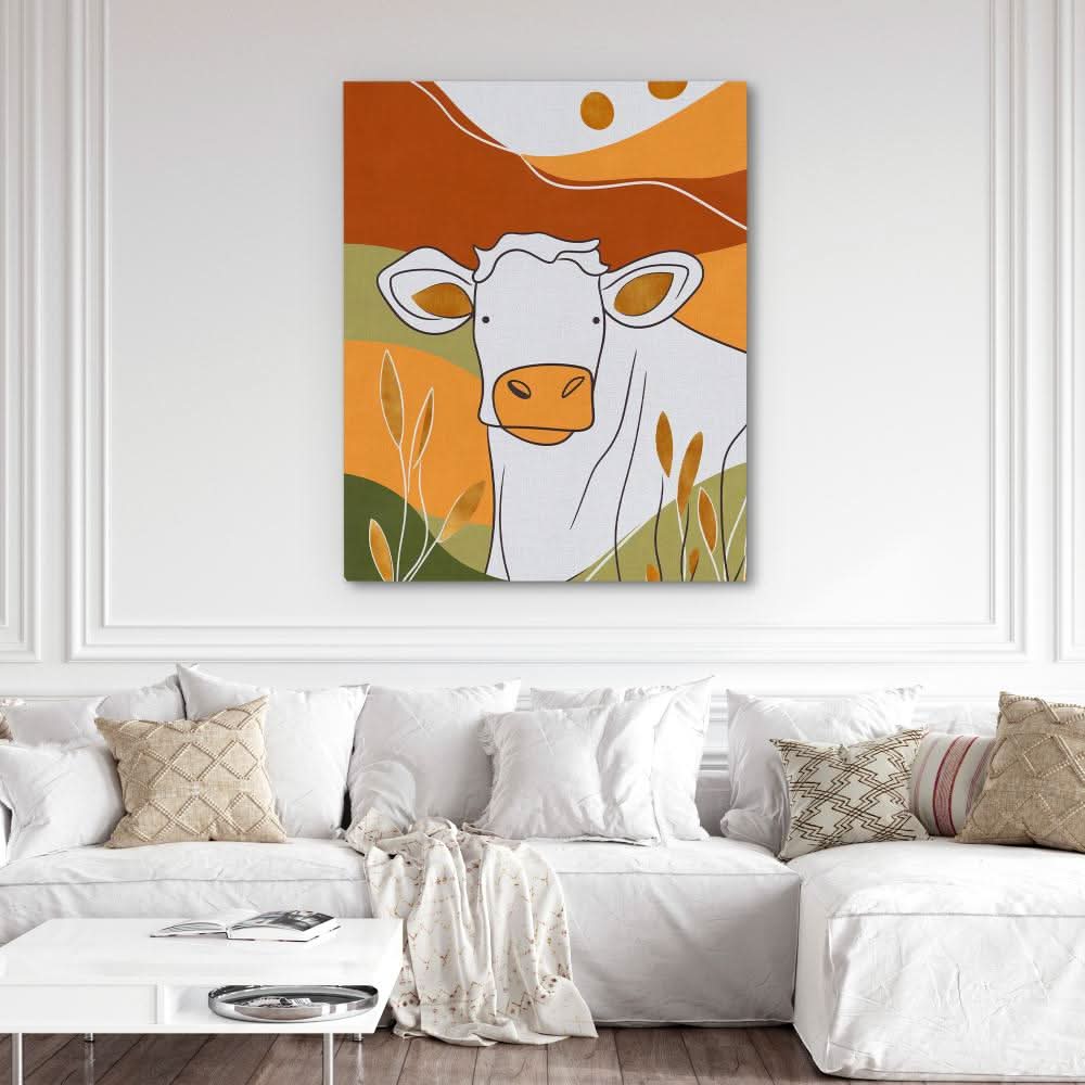 Big Moo - Cow Wall Art in Black Frame