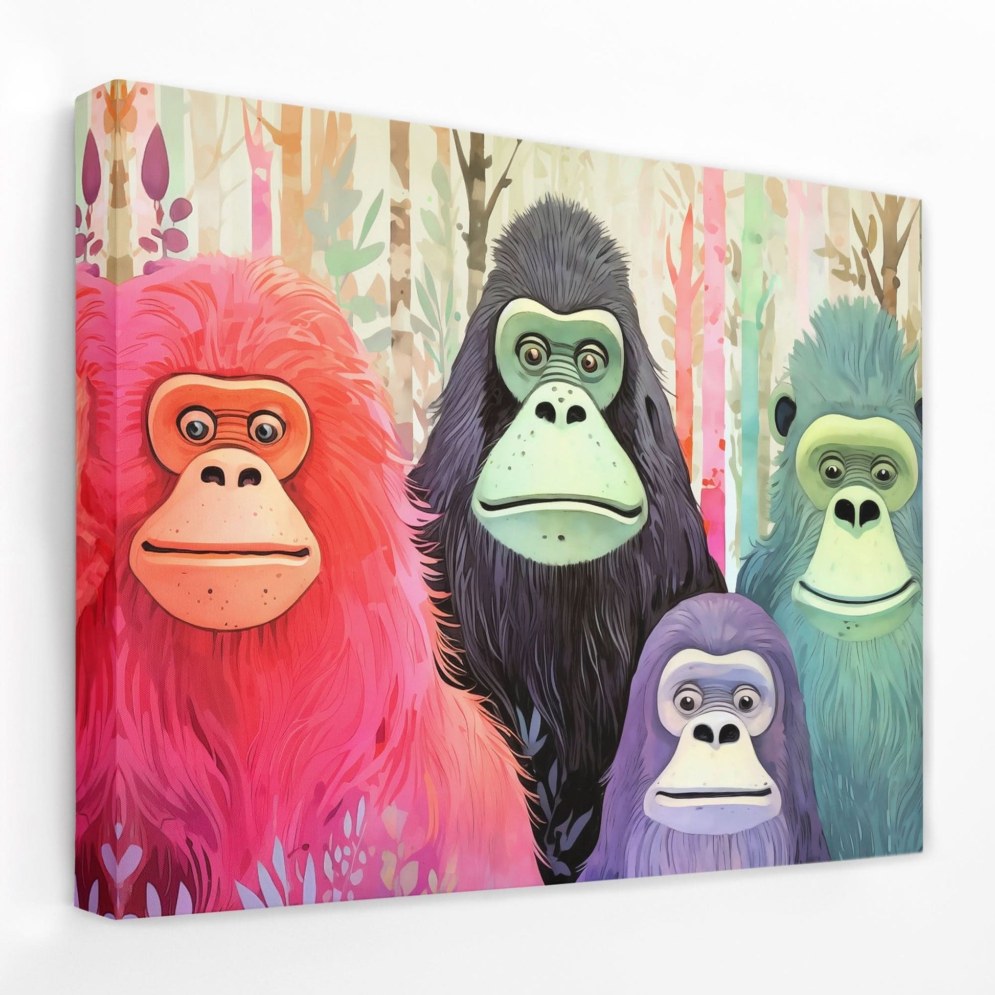 Bigfoot Family - Animals Canvas Wall Art
