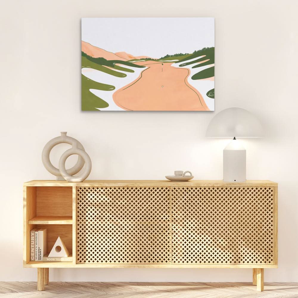 Birdie Putt - Golf Course Wall Art in Black Frame