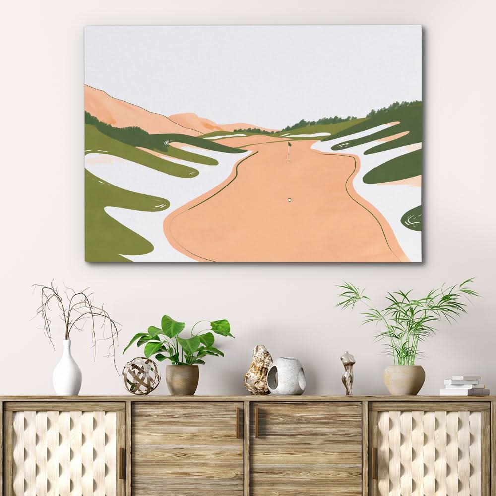 Birdie Putt - Minimalist Wall Art in Black Frame
