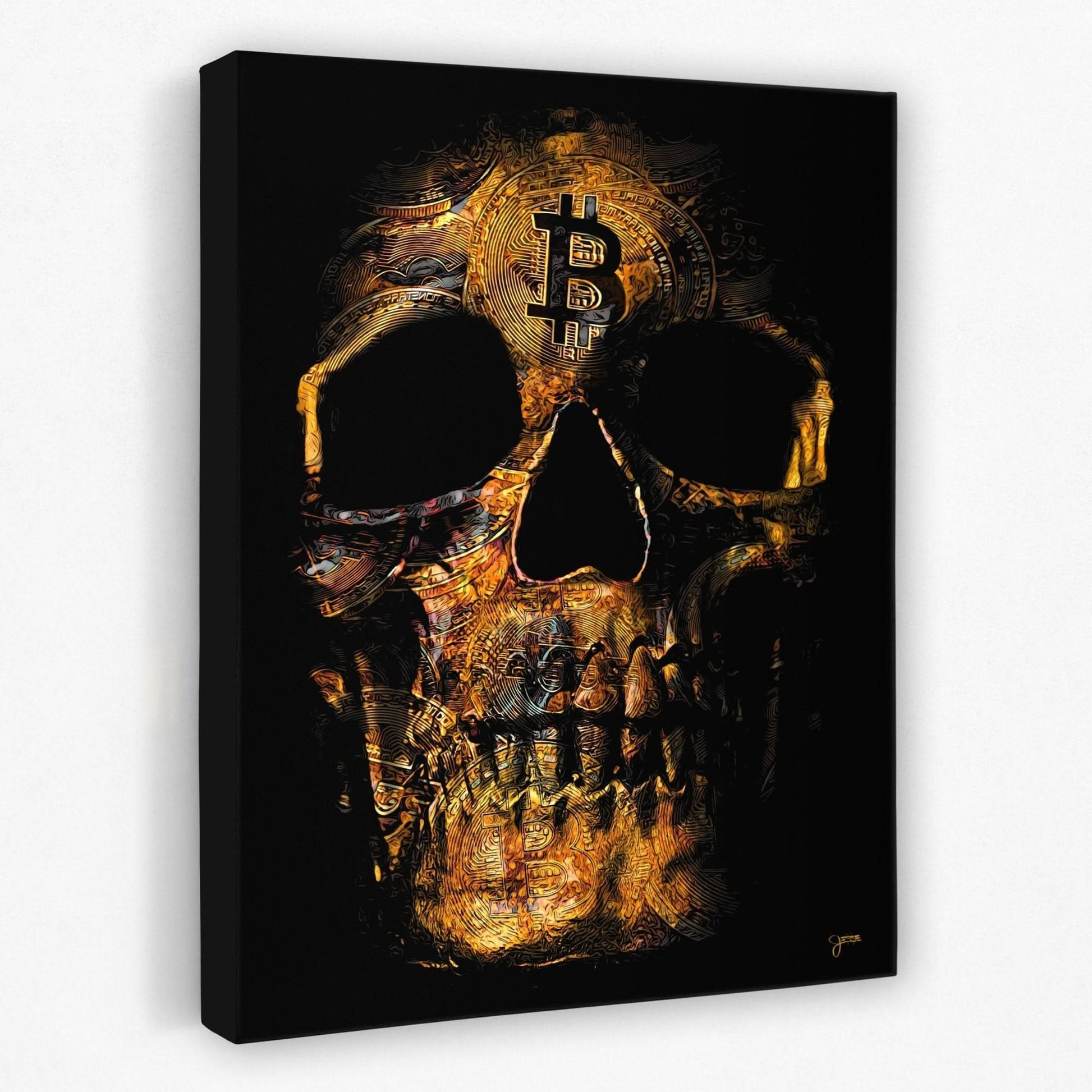 Bitcoin Skull - Bitcoin Canvas Wall Art