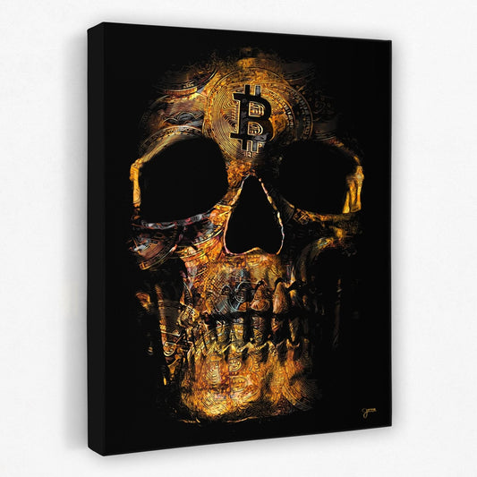 Bitcoin Skull - Bitcoin Canvas Wall Art