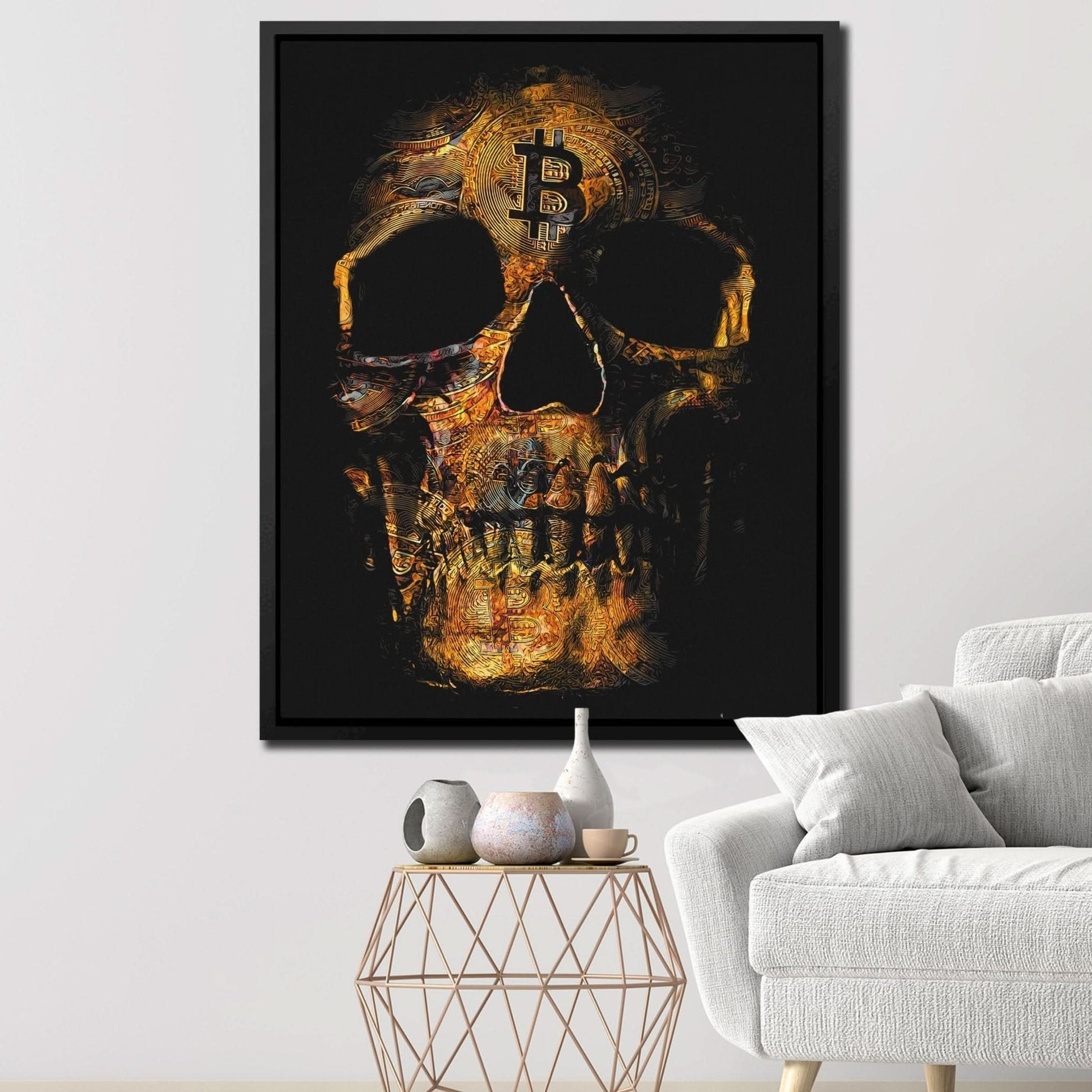 Bitcoin Skull - Oversized Bitcoin Canvas Wall Art
