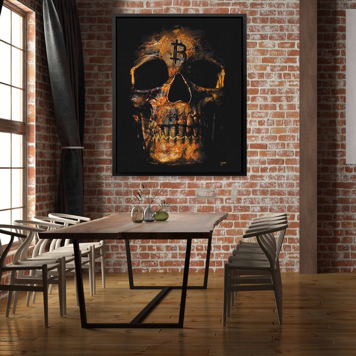 Bitcoin Skull - Canvas Wall Art