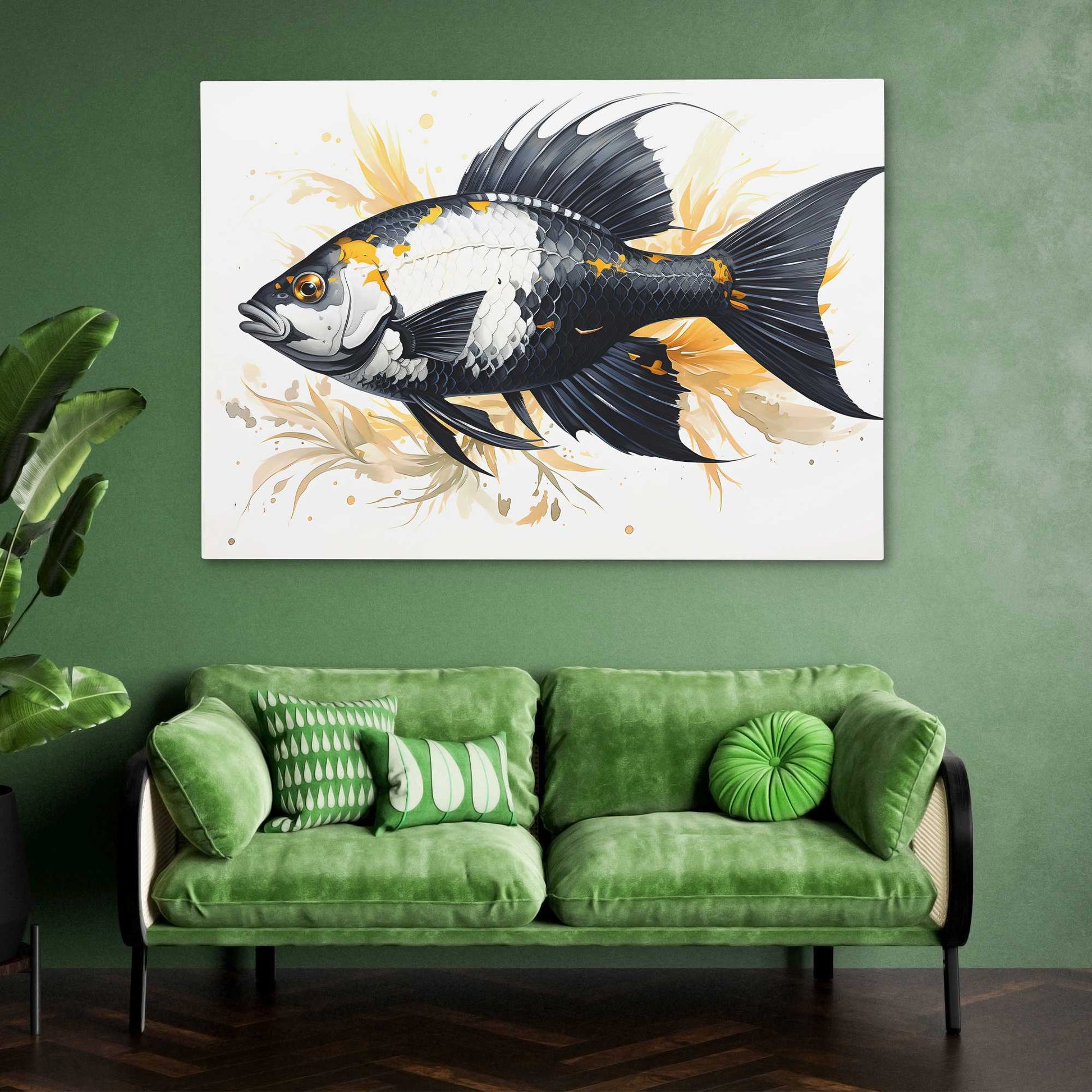 Black and Gold Fantasia - Large Canvas Print