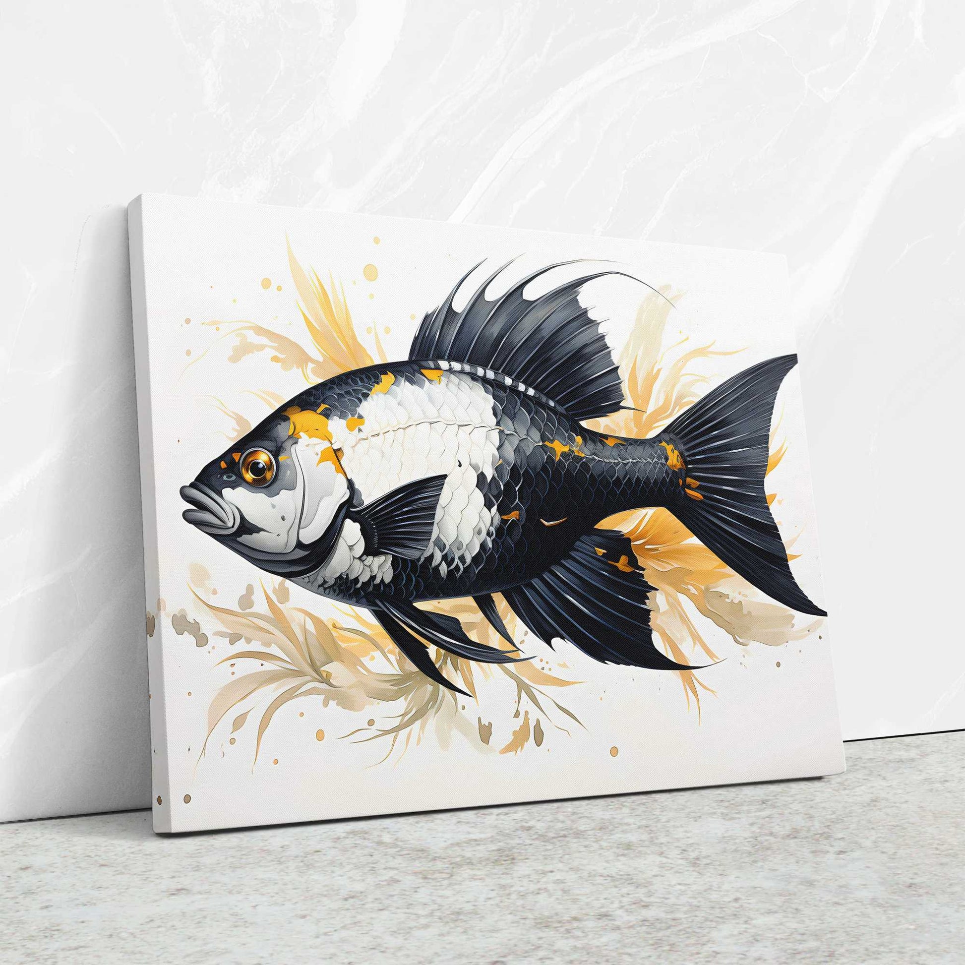 Black and Gold Fantasia - Black and Gold Canvas Wall Art