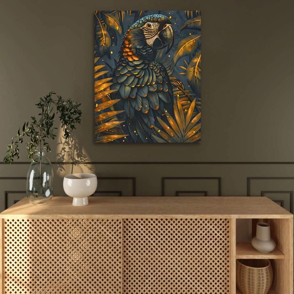 Black and Gold Parrot - Animals Art for Bedroom