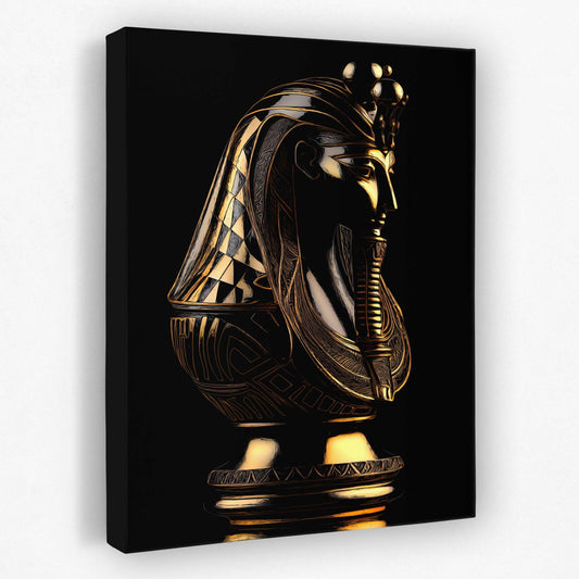 Black and Gold Pharaoh - Chess Canvas Wall Art