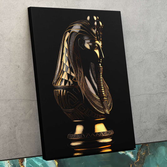 Black and Gold Pharaoh - Wall Art in Black Frame