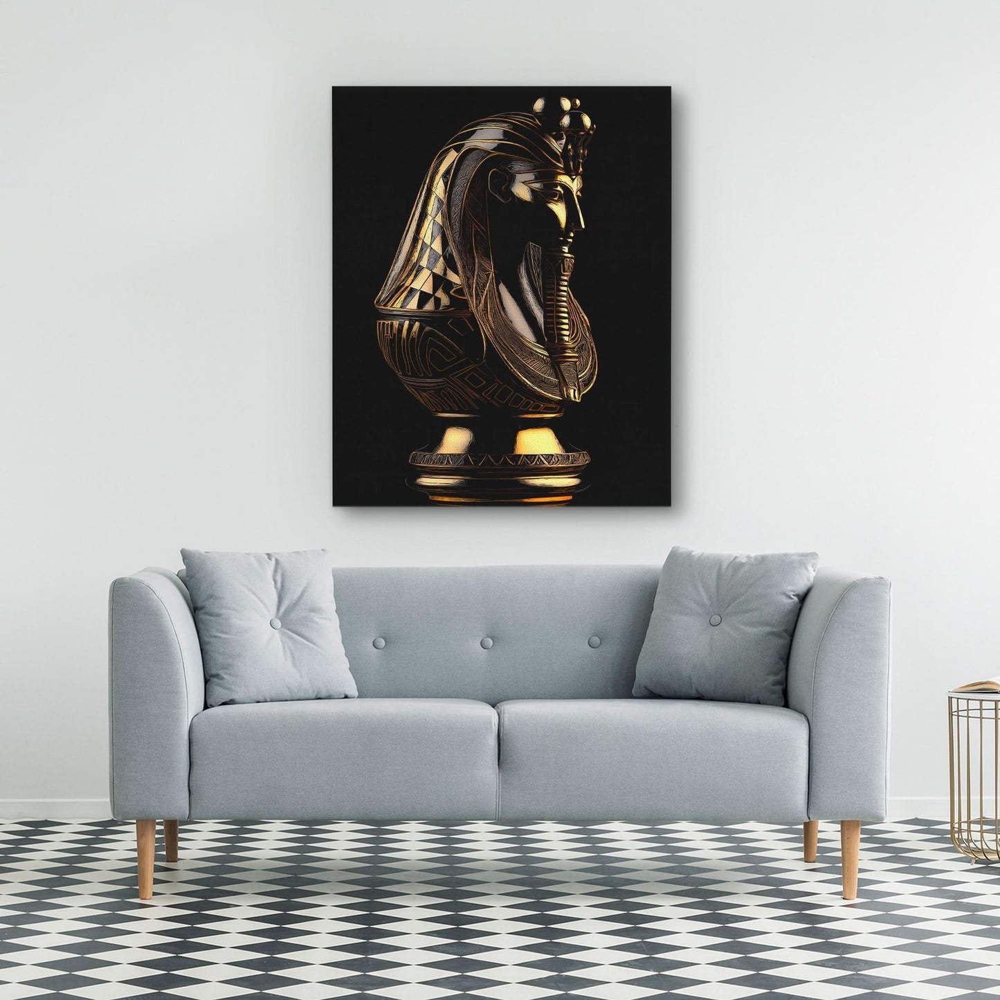 Black and Gold Pharaoh - Large Canvas Print