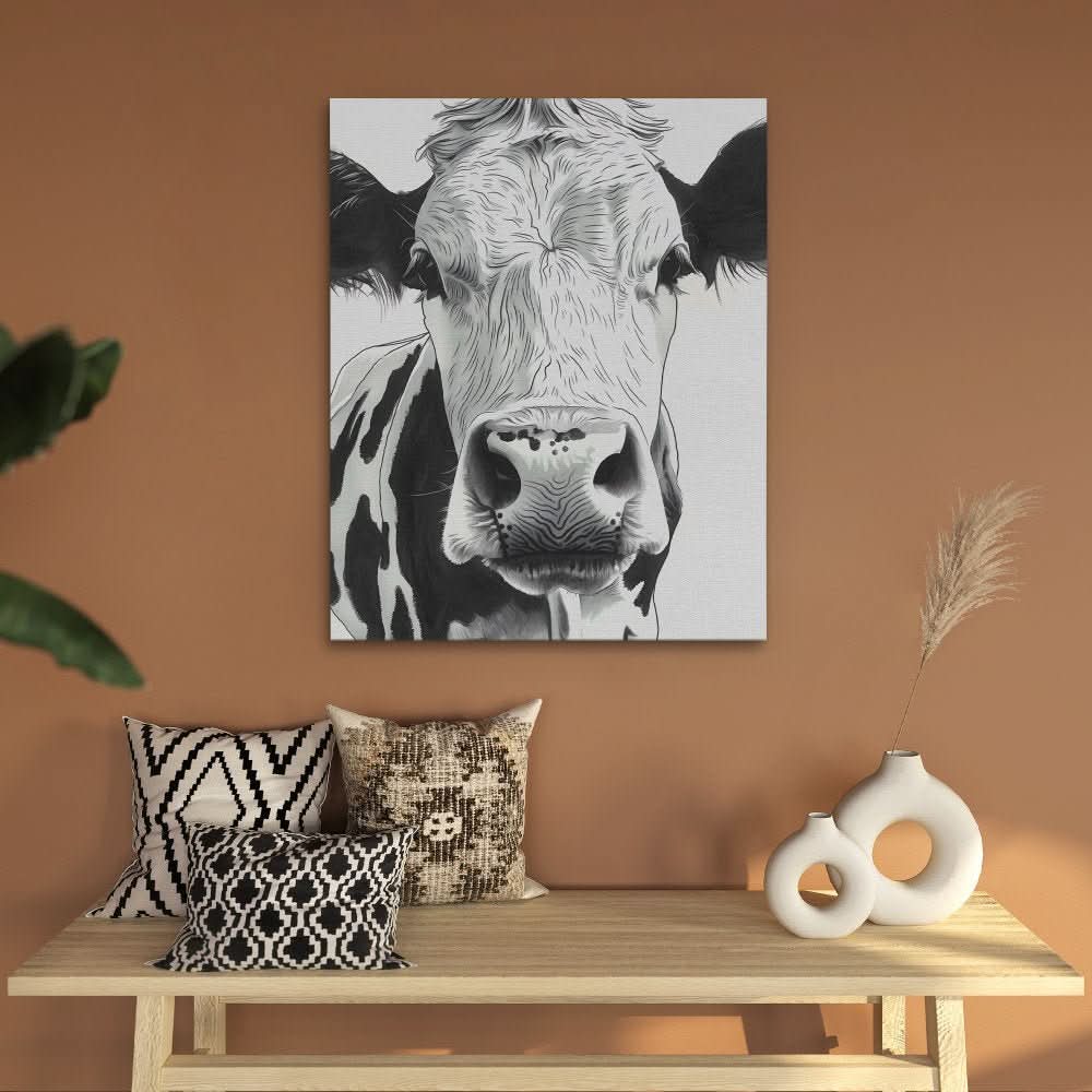 Black and White Bovine - Animals Art
