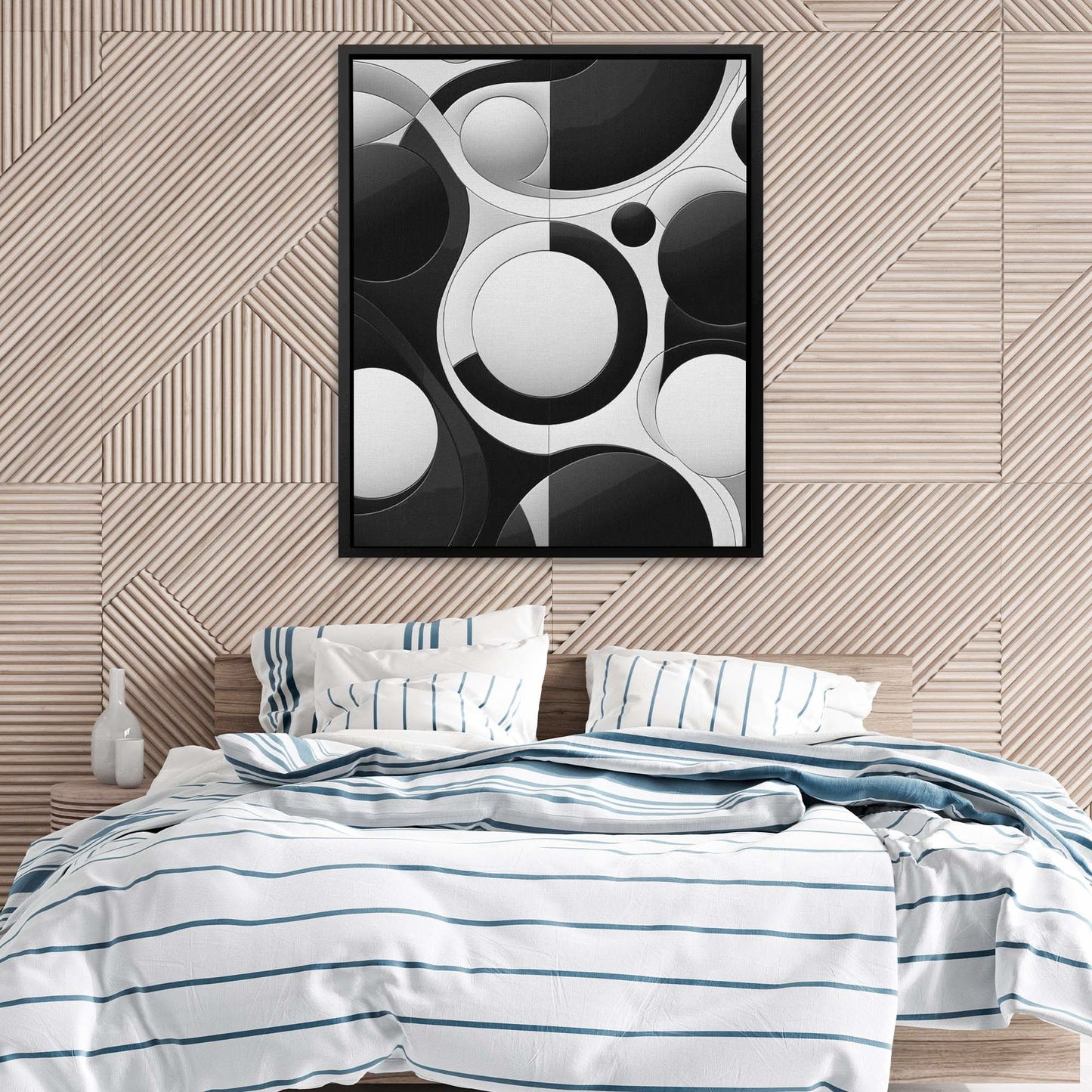 Black and White Circles - Black and White Art for Bathroom