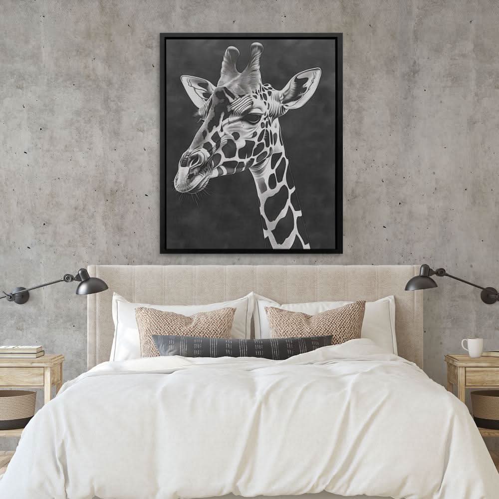 Black and White Giraffe - Africa Art