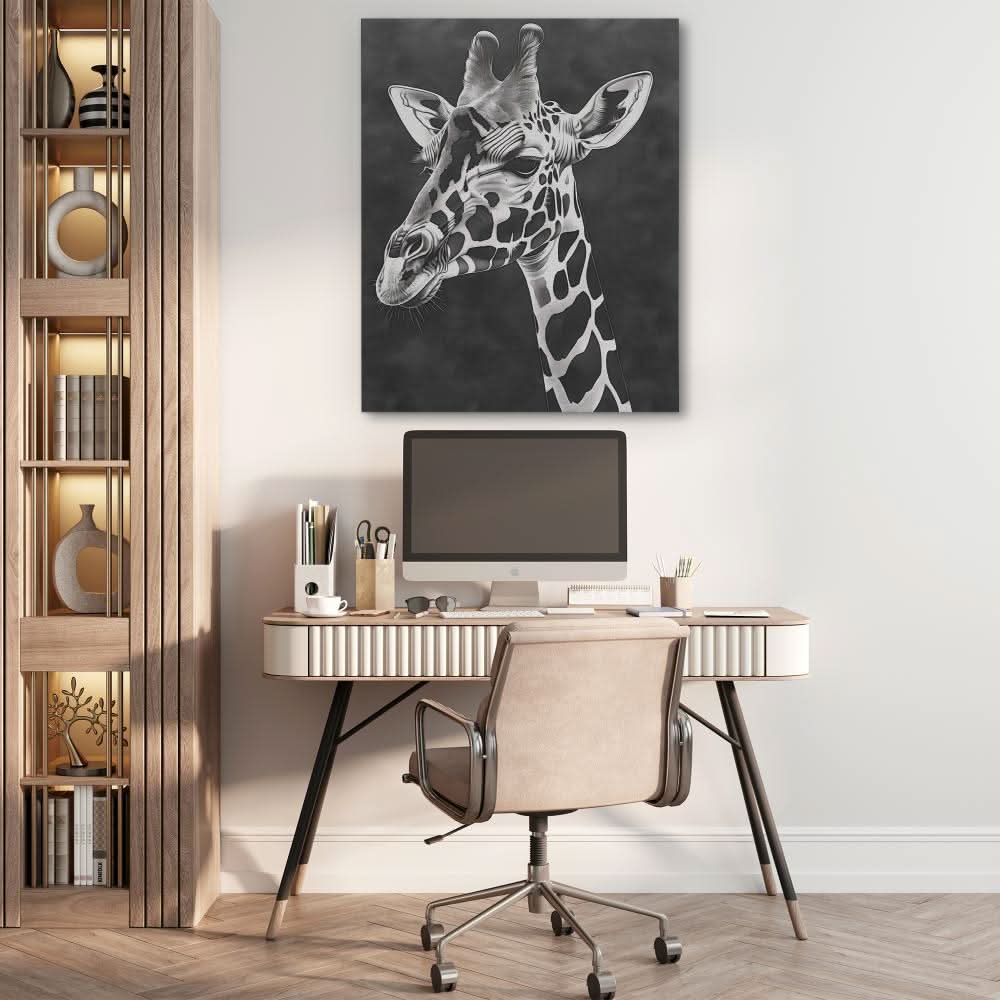 Black and White Giraffe - Canvas Wall Art