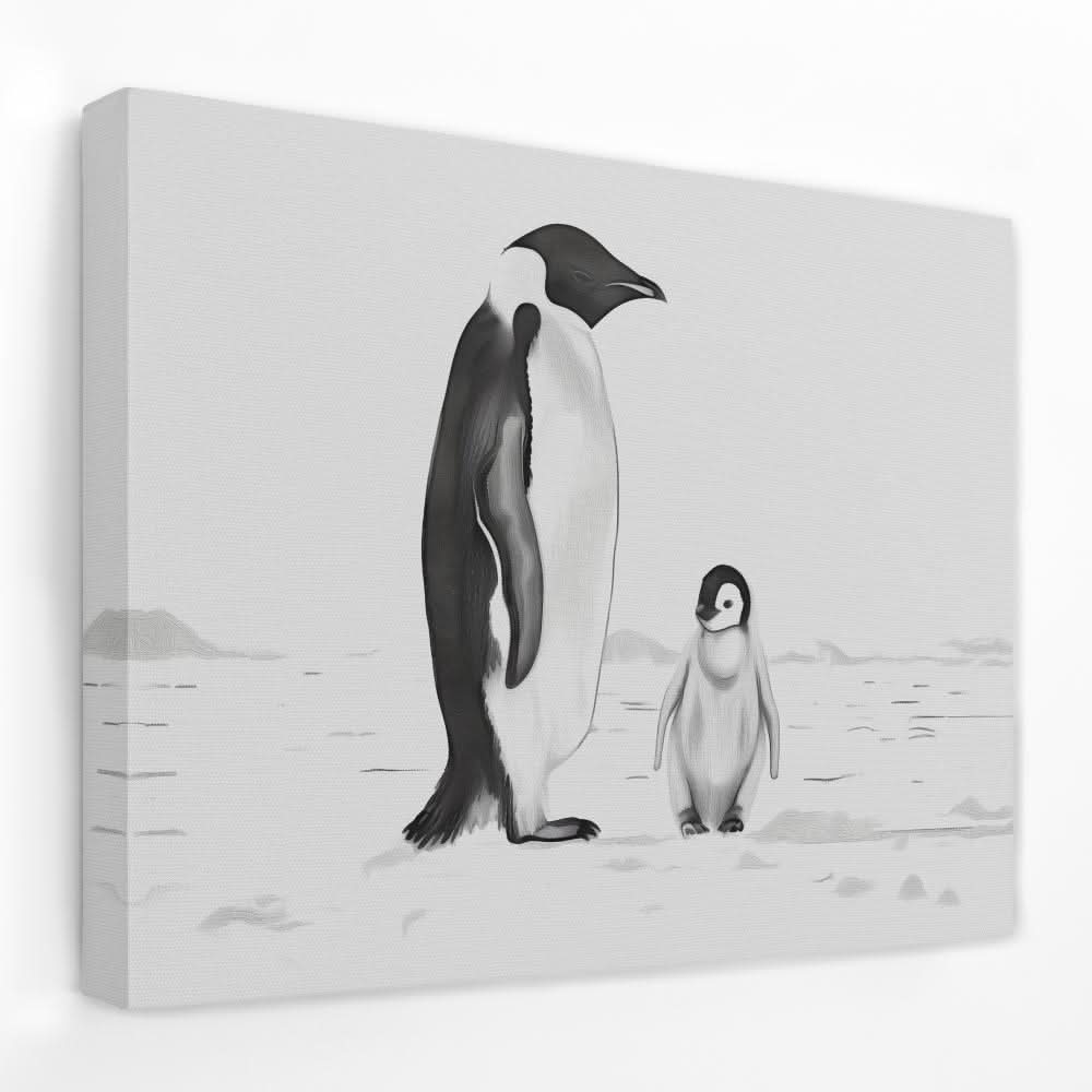 Black and White Penguins - Animals Canvas Wall Art
