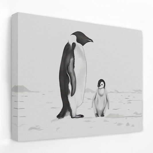 Black and White Penguins - Animals Canvas Wall Art