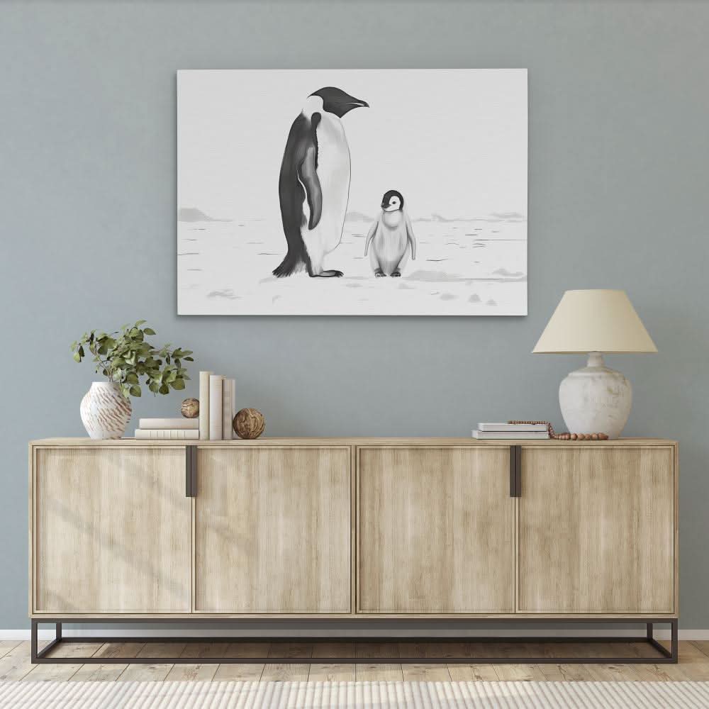 Black and White Penguins - Canvas Wall Art
