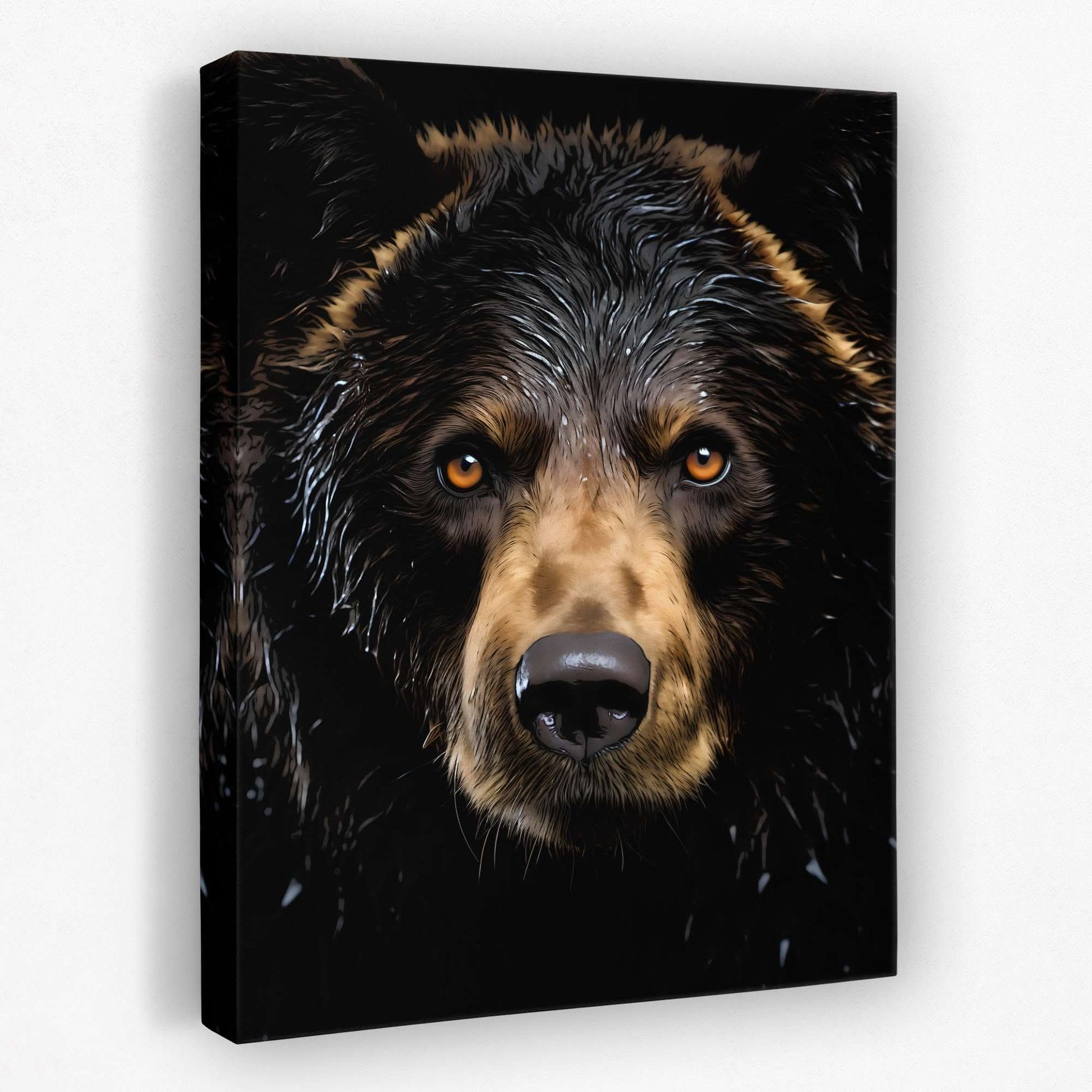 Black Bear - Animals Canvas Wall Art