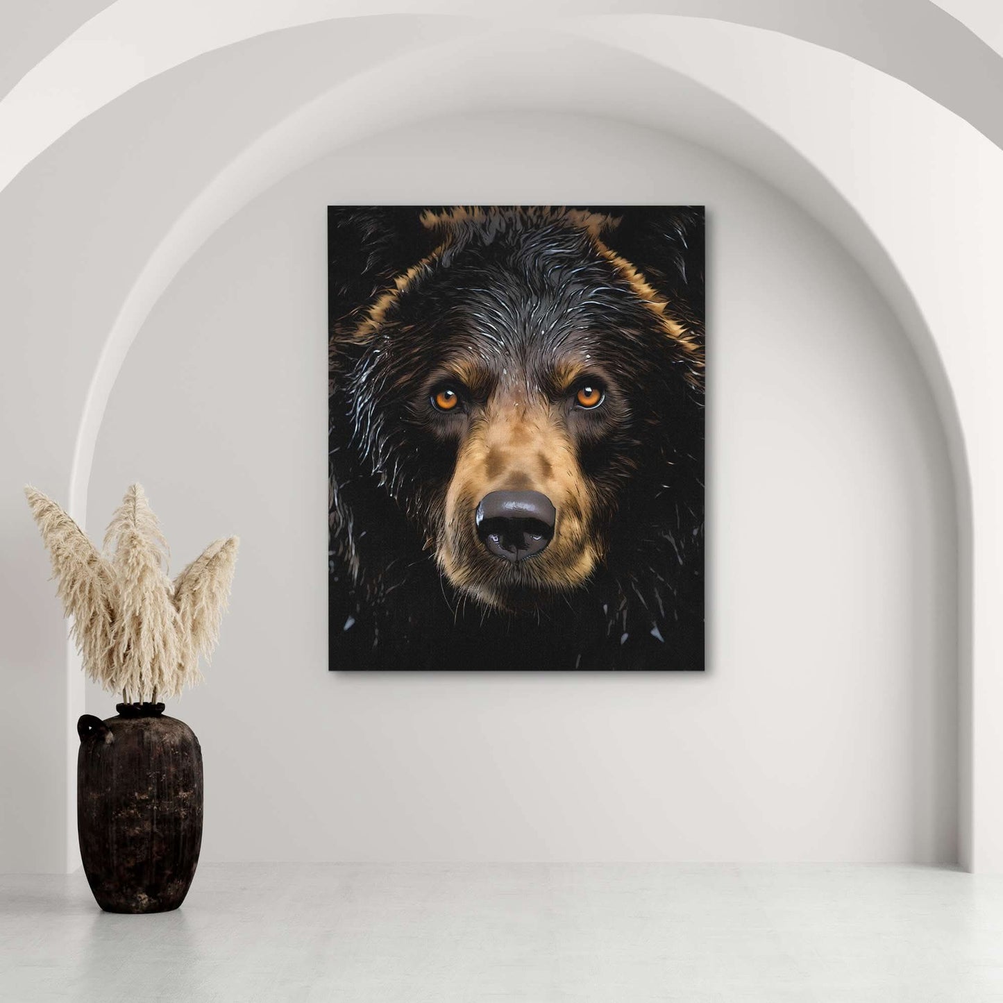 Black Bear - Bear Wall Art in Black Frame