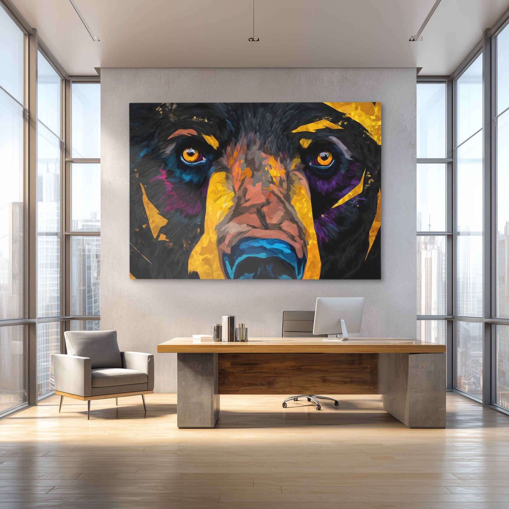 Black Bear Stare - Luxury Wall Art