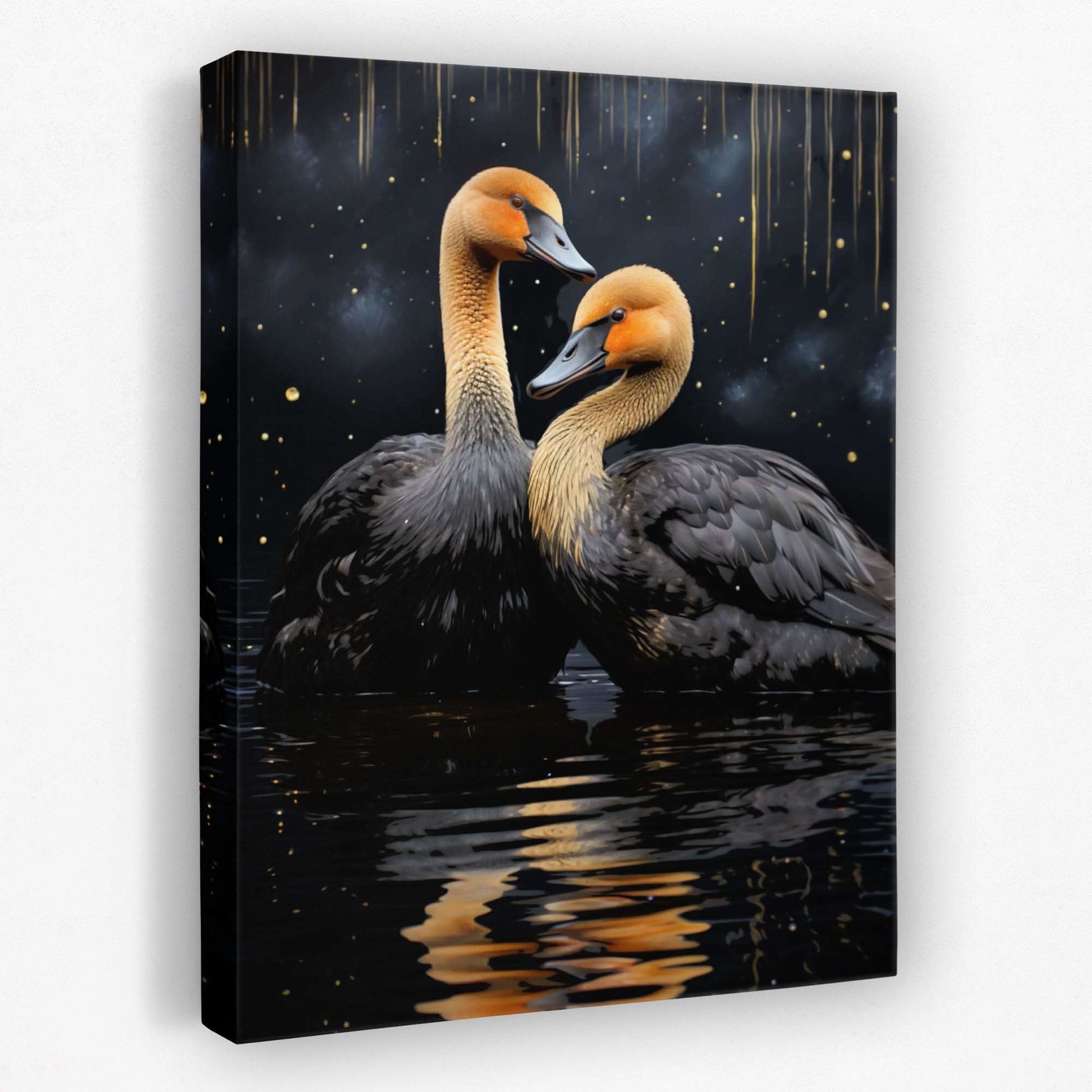 Black Brilliance - Black and Gold Canvas Wall Art
