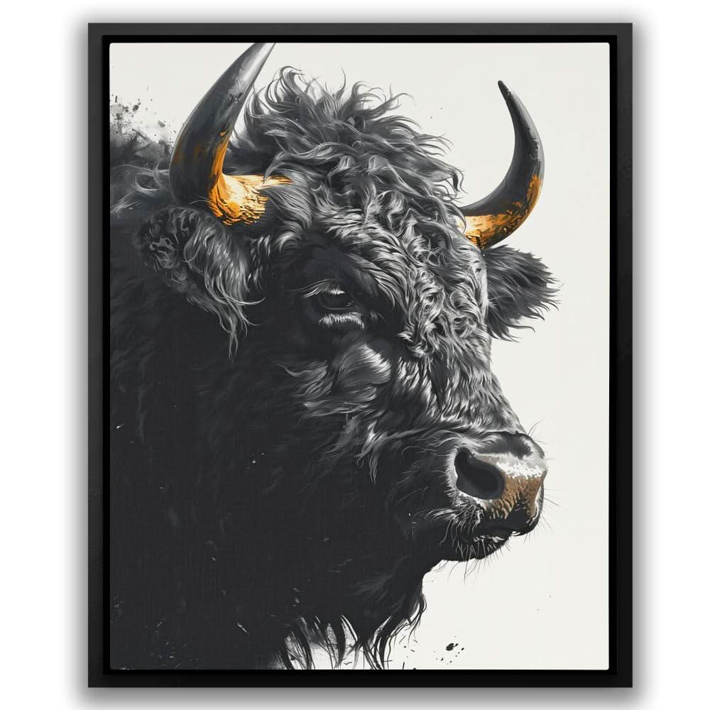 Black Bull - Large Canvas Print
