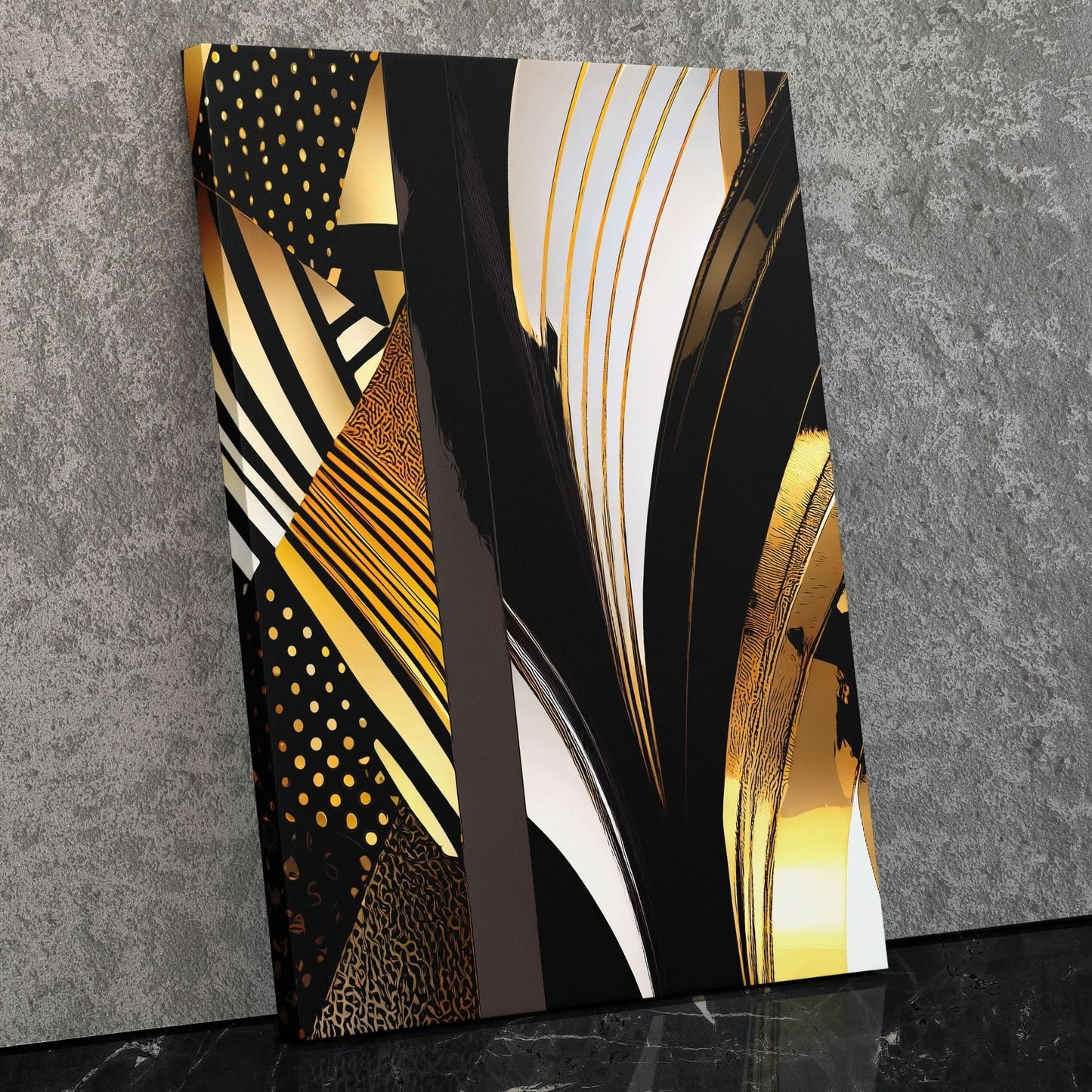 Black Gold Abstract V-1 - Luxury Wall Art