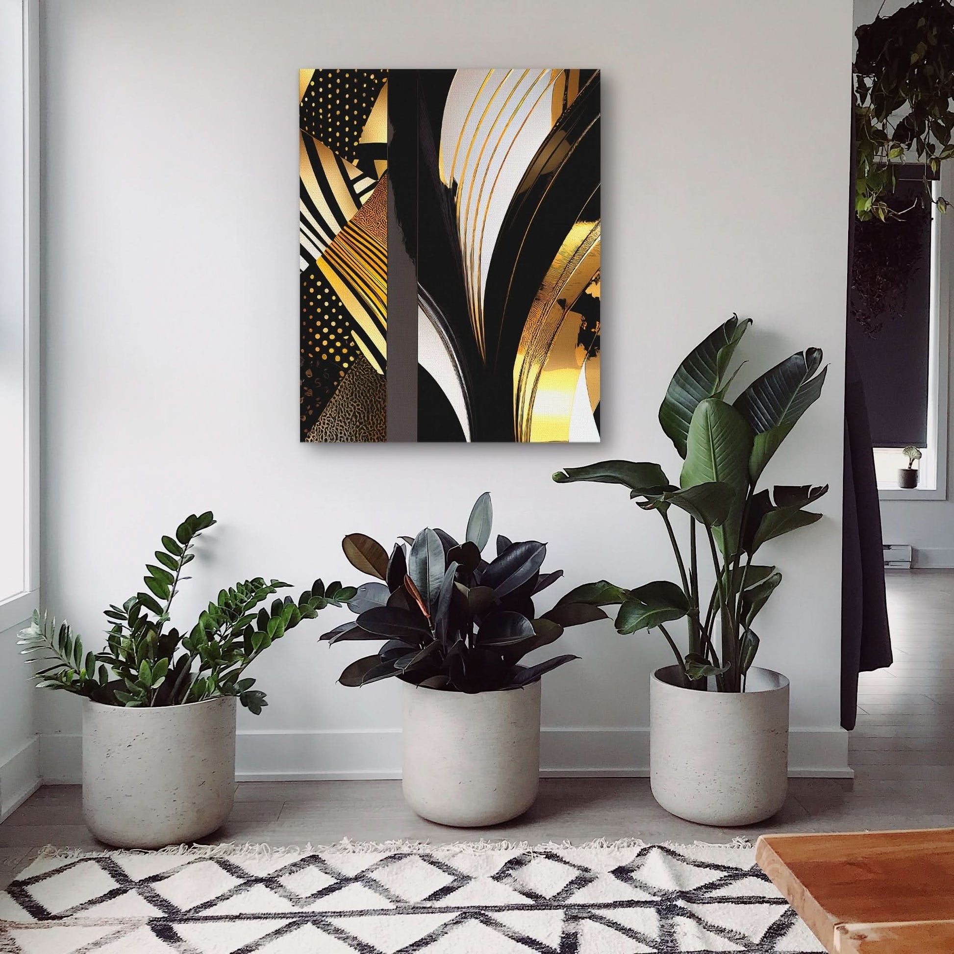 Black Gold Abstract V-1 - Oversized Canvas Wall Art