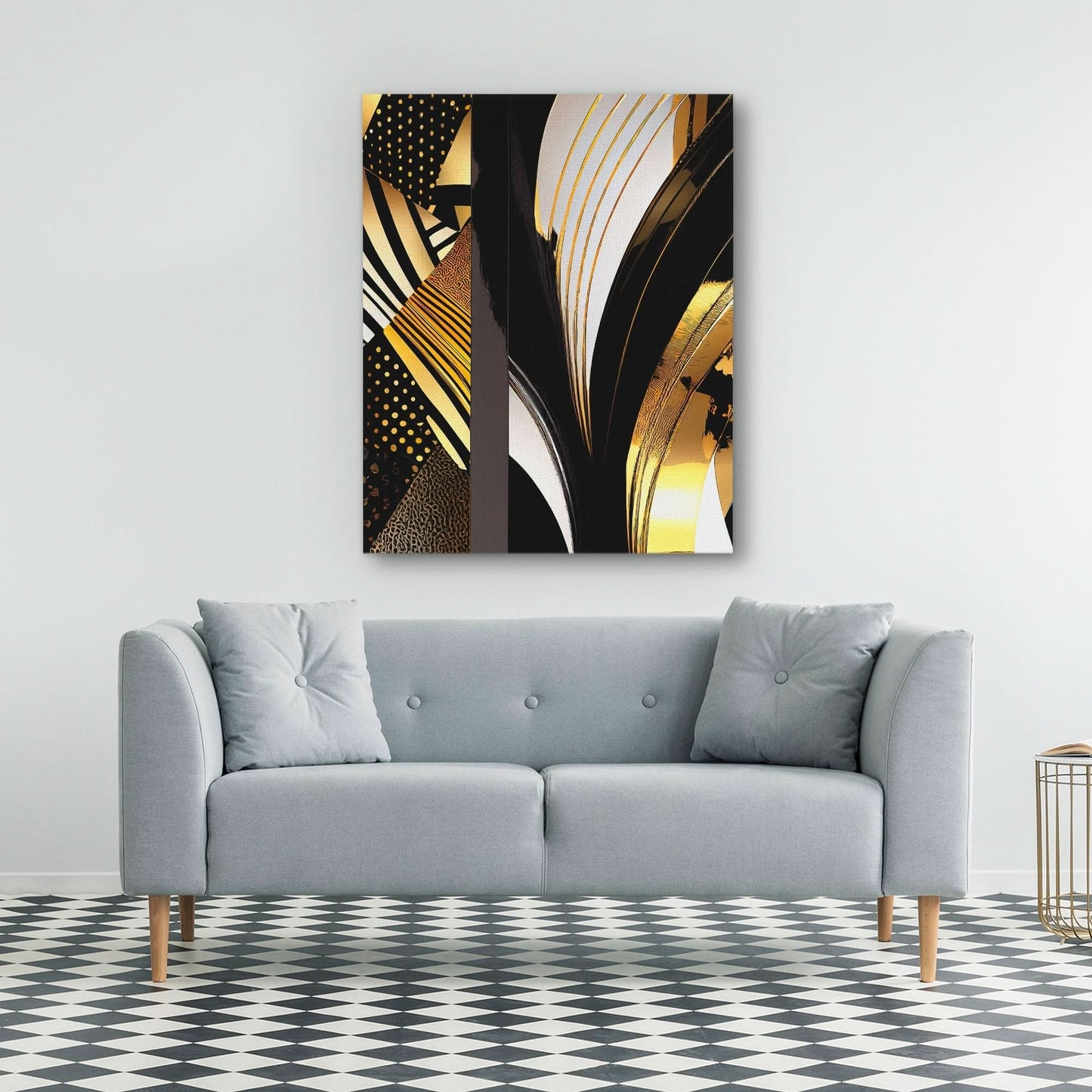 Black Gold Abstract V-1 - Wall Art