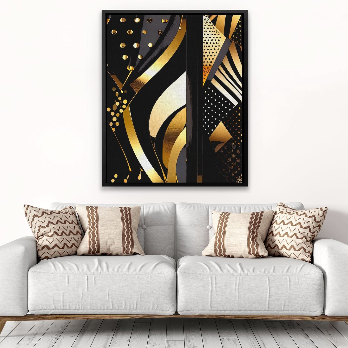 Black Gold Abstract V-3 - Oversized Canvas Wall Art