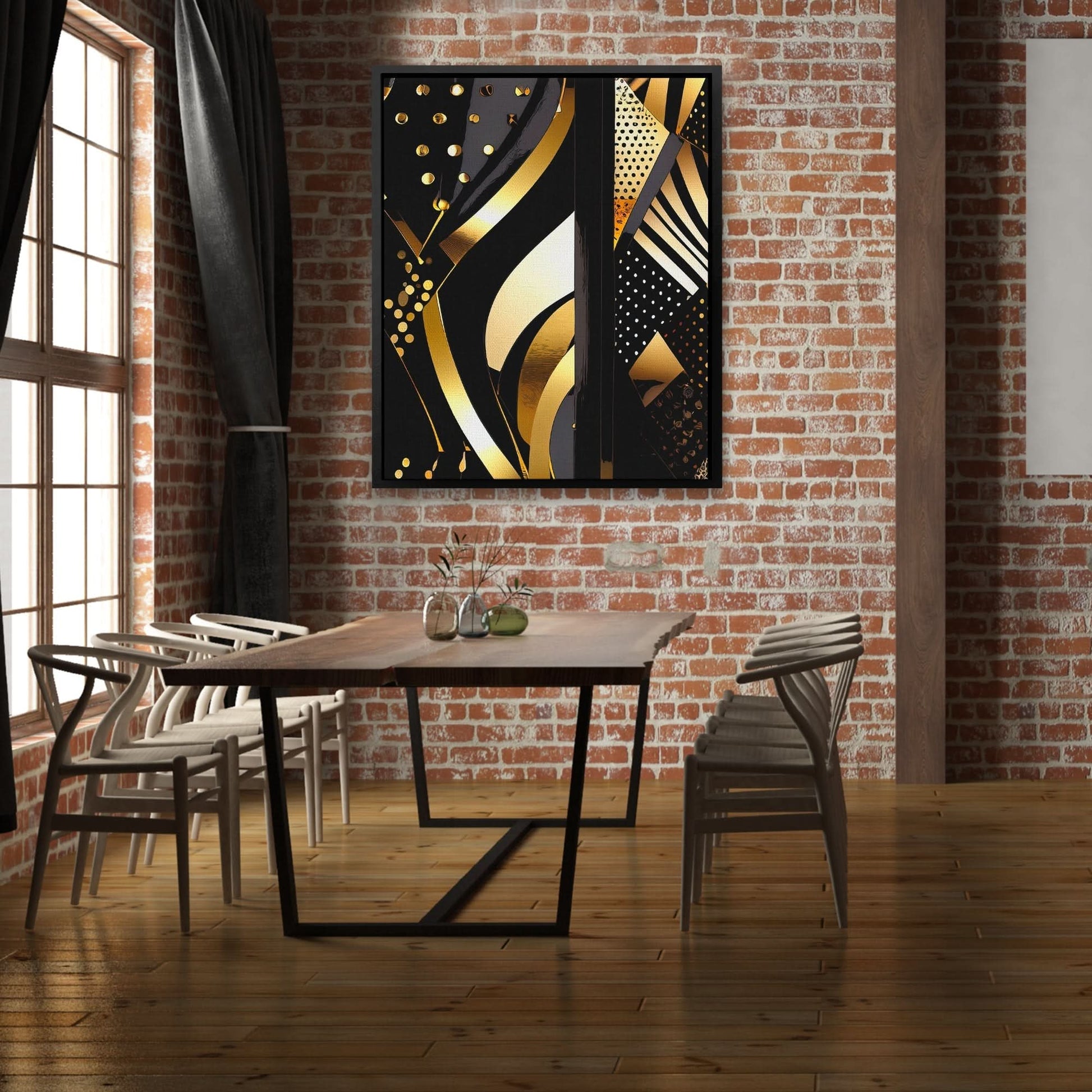 Black Gold Abstract V-3 - Wall Art
