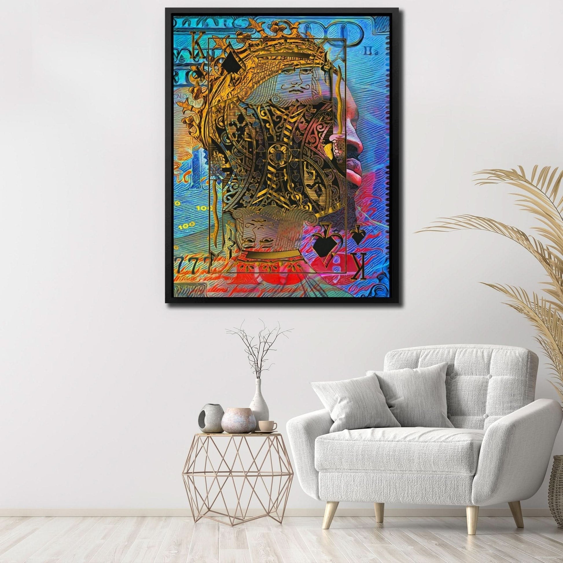Black King of Spades - Large Maximalist Canvas Print
